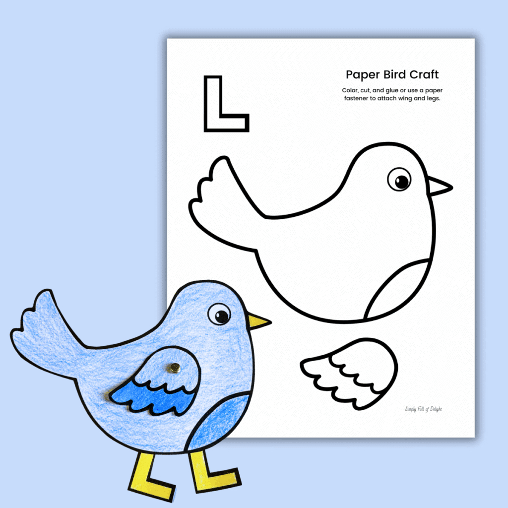 Easy Paper Bird Craft For Preschool - Free Printable - Simply Full with Cut Out Bird Template Printable