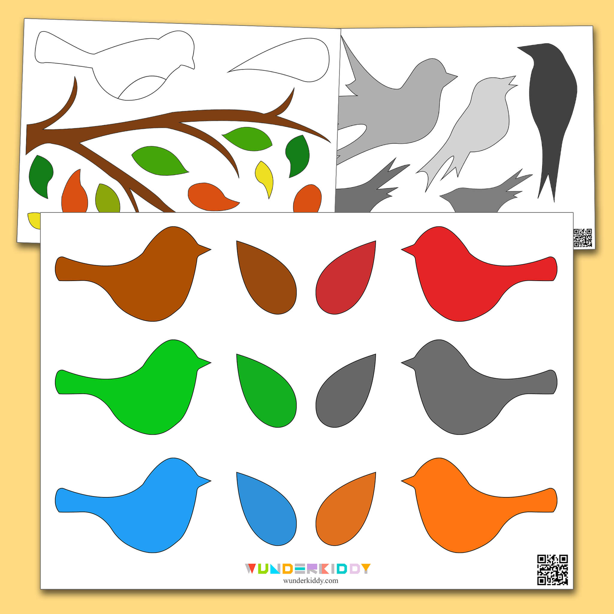 Easy Paper Bird Craft Printable Template For Kindergarten for Cut Out Bird Template Printable
