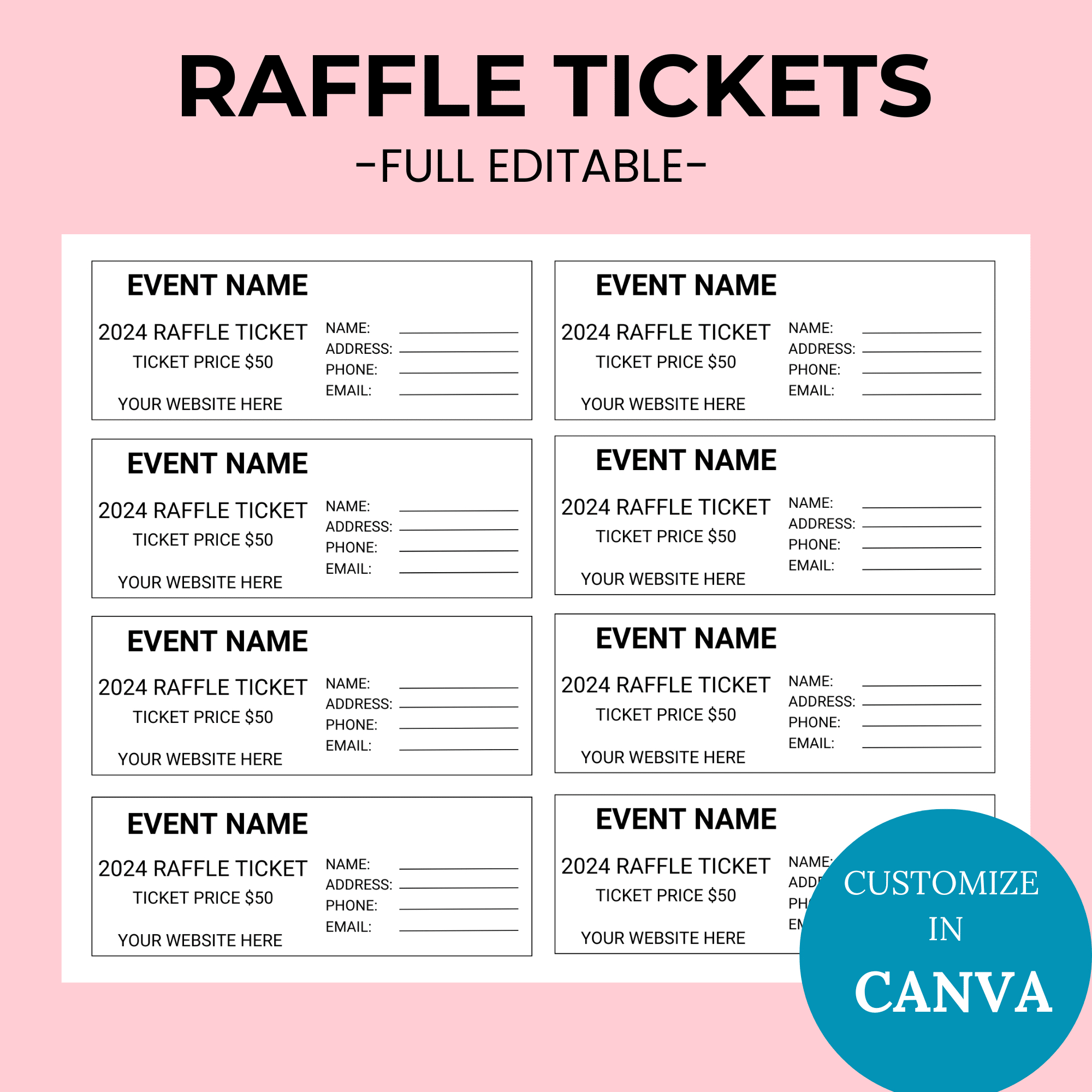 Editable Raffle Ticket Printable inside Printable Raffle Tickets With Numbers