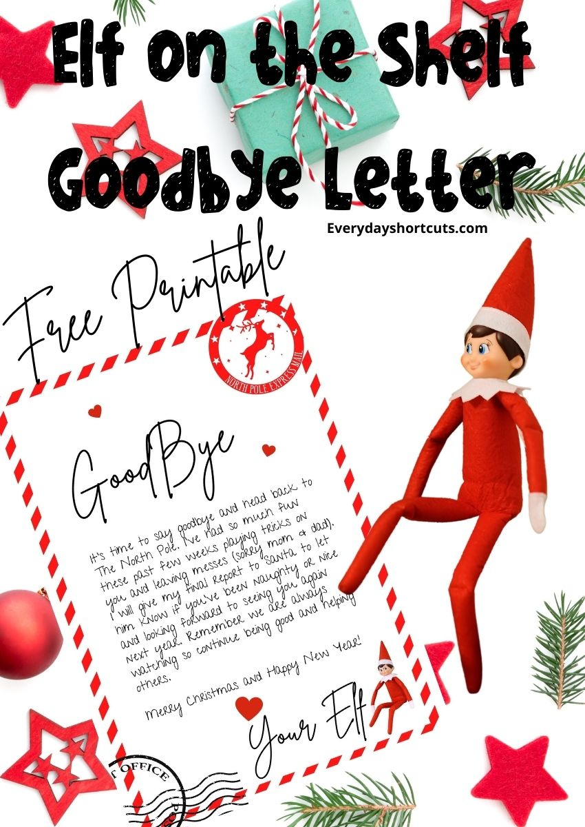 Elf On The Shelf Goodbye Letter Free Printable - Everyday Shortcuts inside Elf On The Shelf Letter Free Printable