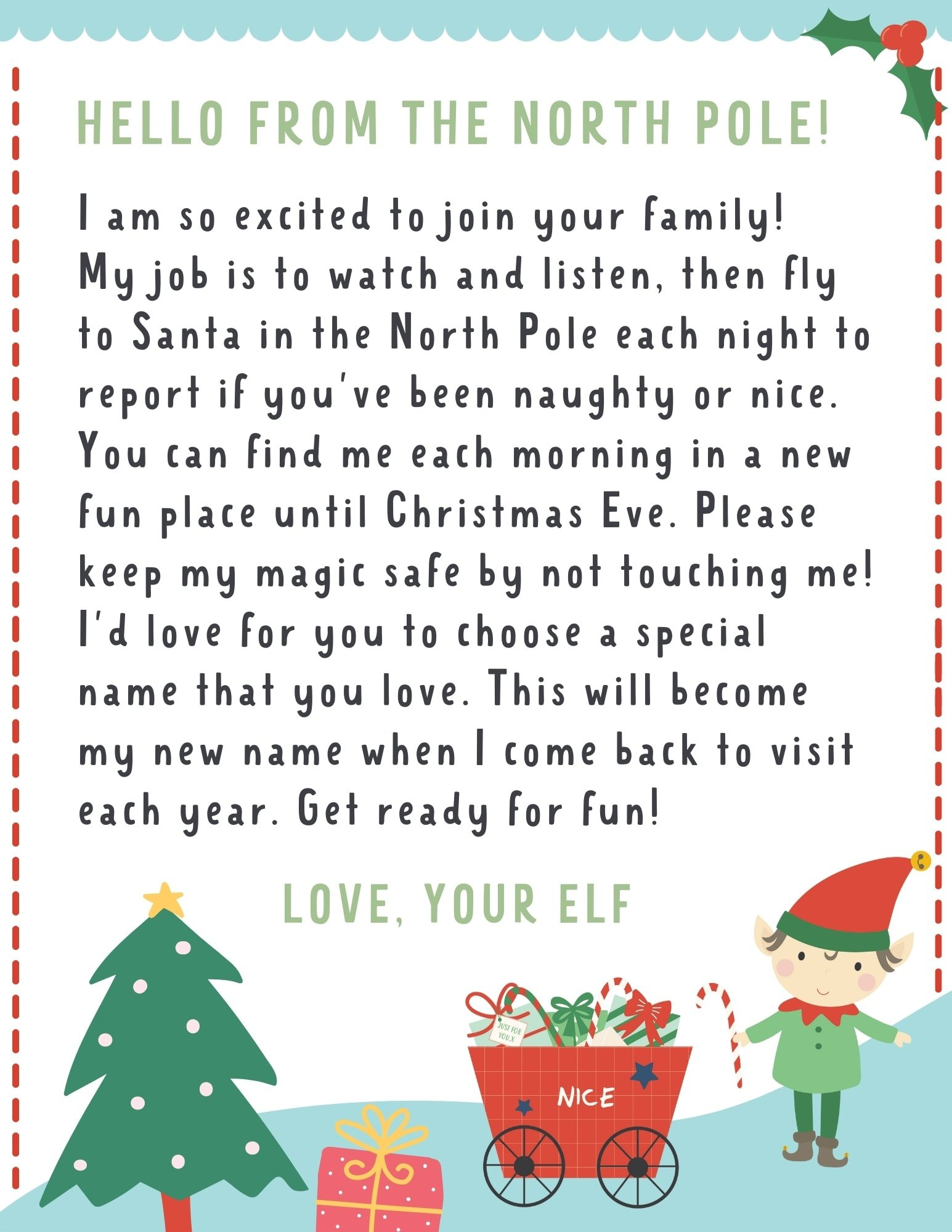 Elf On The Shelf Letter {4 Free Printables!} - Make Life Lovely with regard to Elf on the Shelf Letter Free Printable