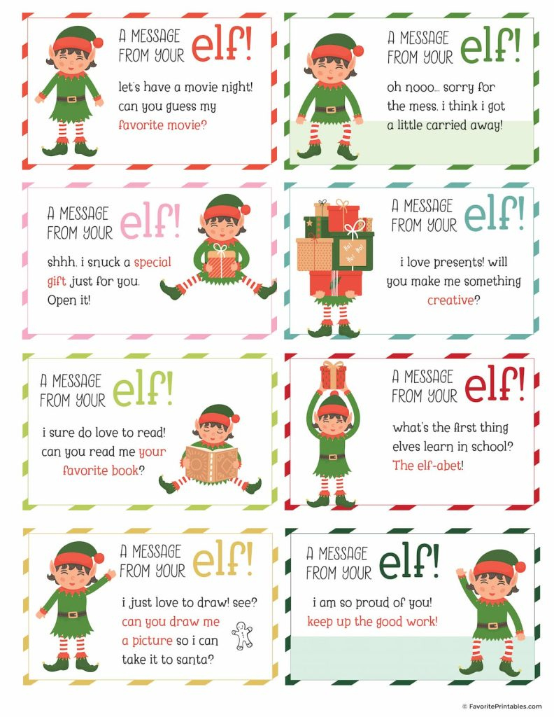 Elf On The Shelf Notes And Jokes, Free Printable Set Of 24 Cards with regard to Elf on a Shelf Printable Notes