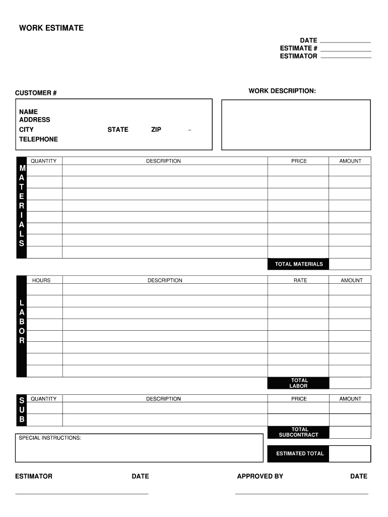 Estimate Template Free Download Pdf: Fill Out &amp;amp; Sign Online | Dochub inside Pdf Free Printable Estimate Forms