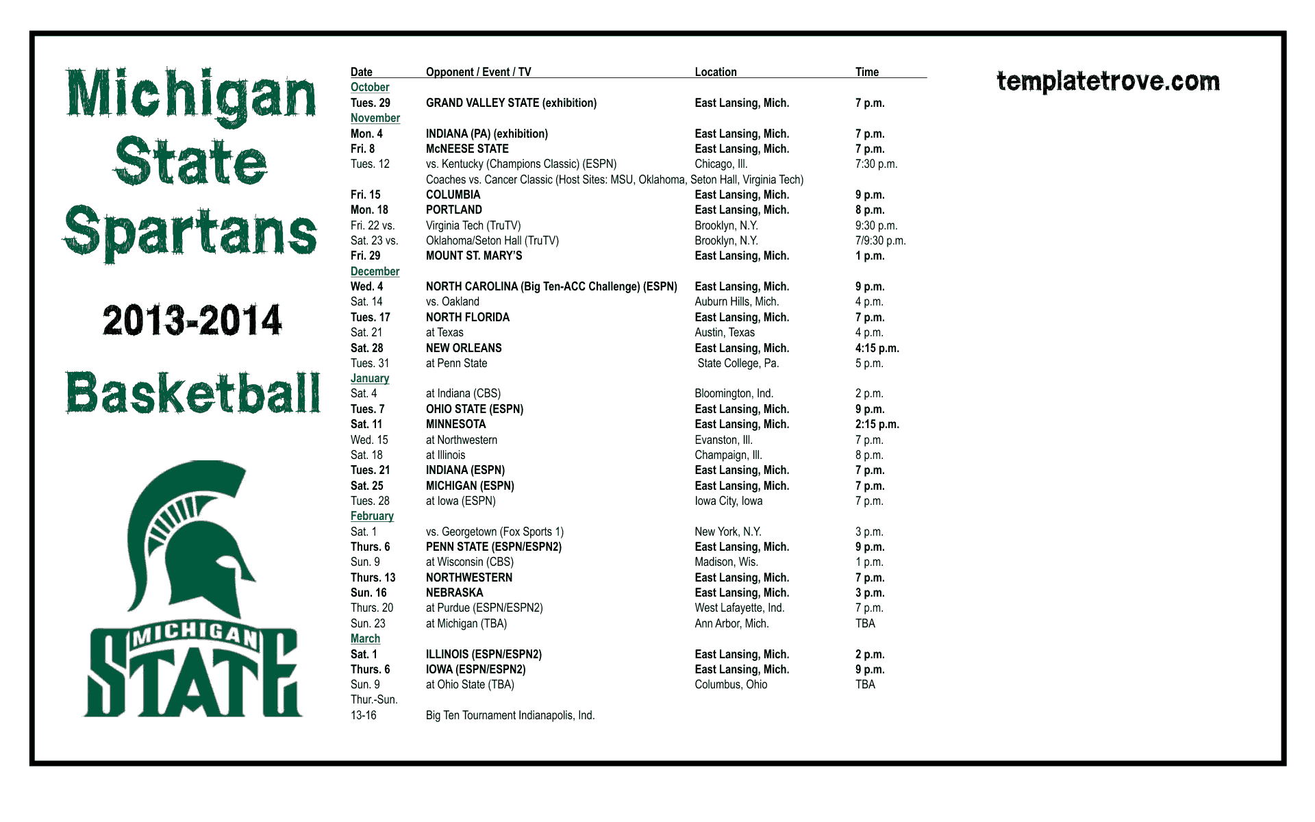 🔥 [50+] Michigan State Basketball Schedule Wallpapers intended for Michigan State Basketball Schedule 24 25 Printable