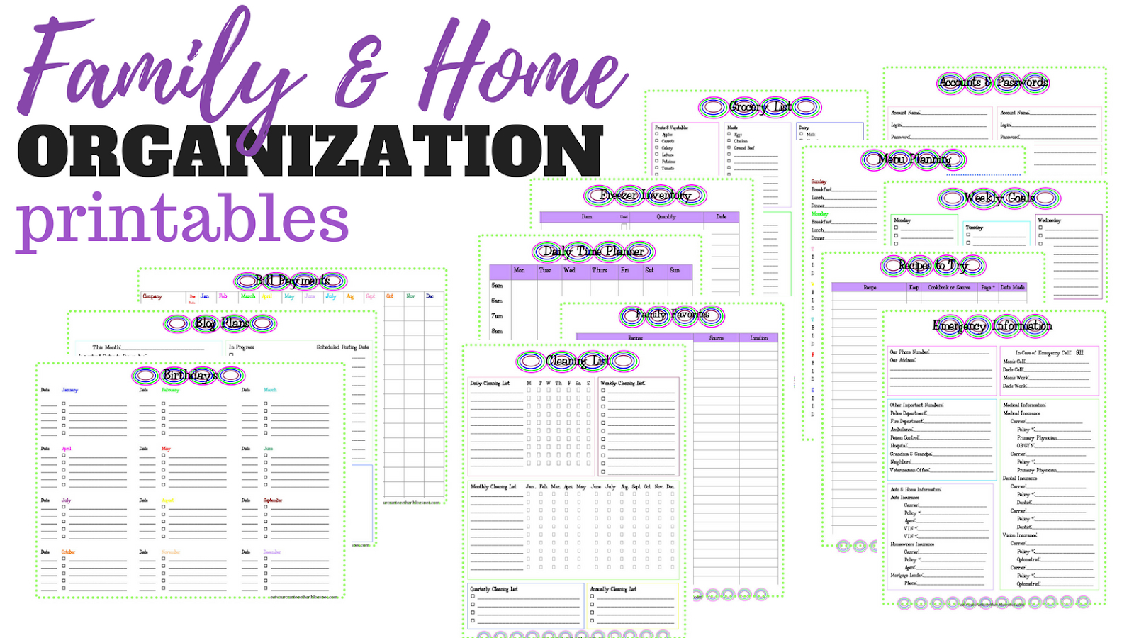 Family And Home Organization Binder Printables | Sew Simple Home for Free Printables For Home Management Binder