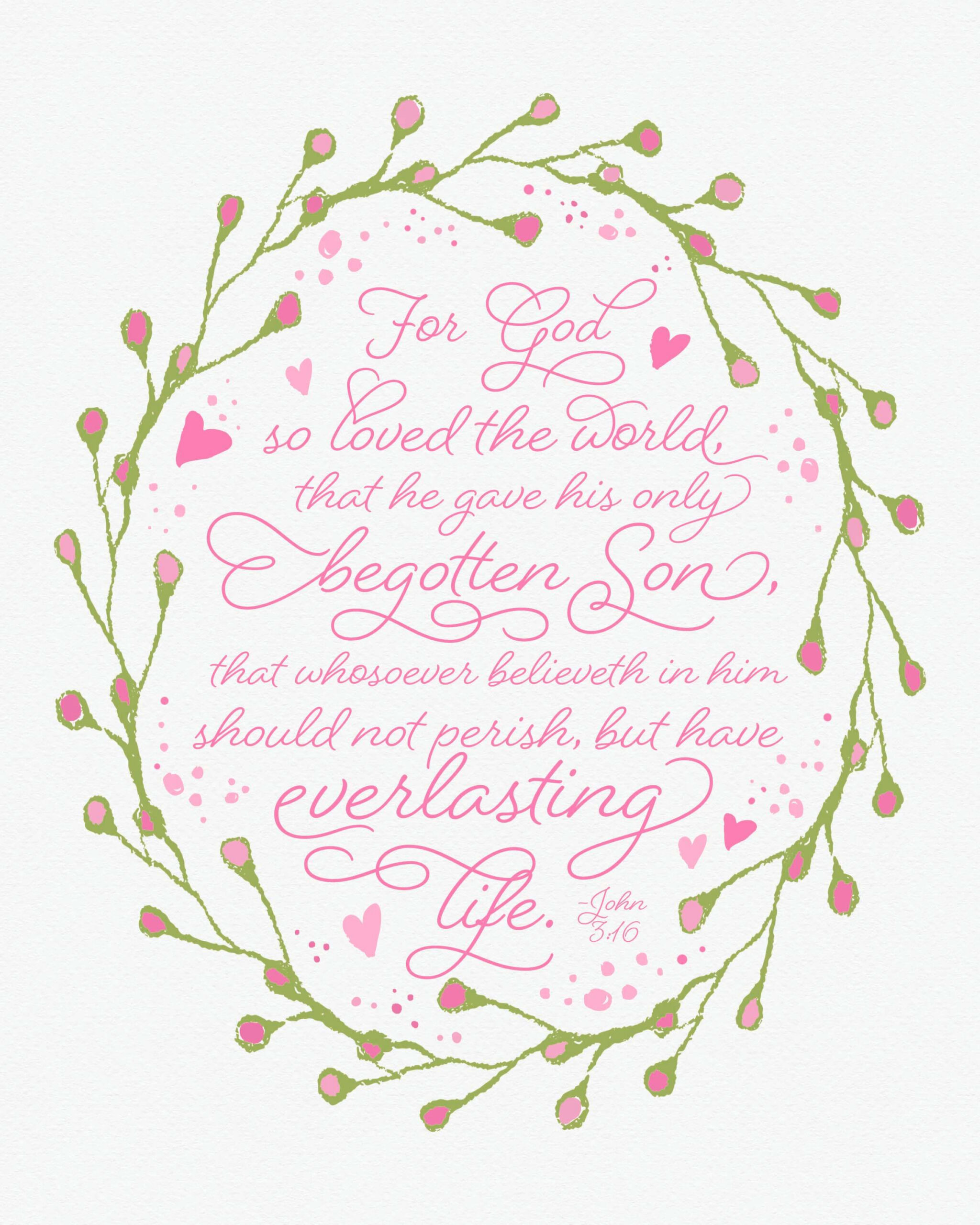 February 2018 Free Visiting Teaching Printable Handout (John 3:16) intended for John 3 16 Free Printable