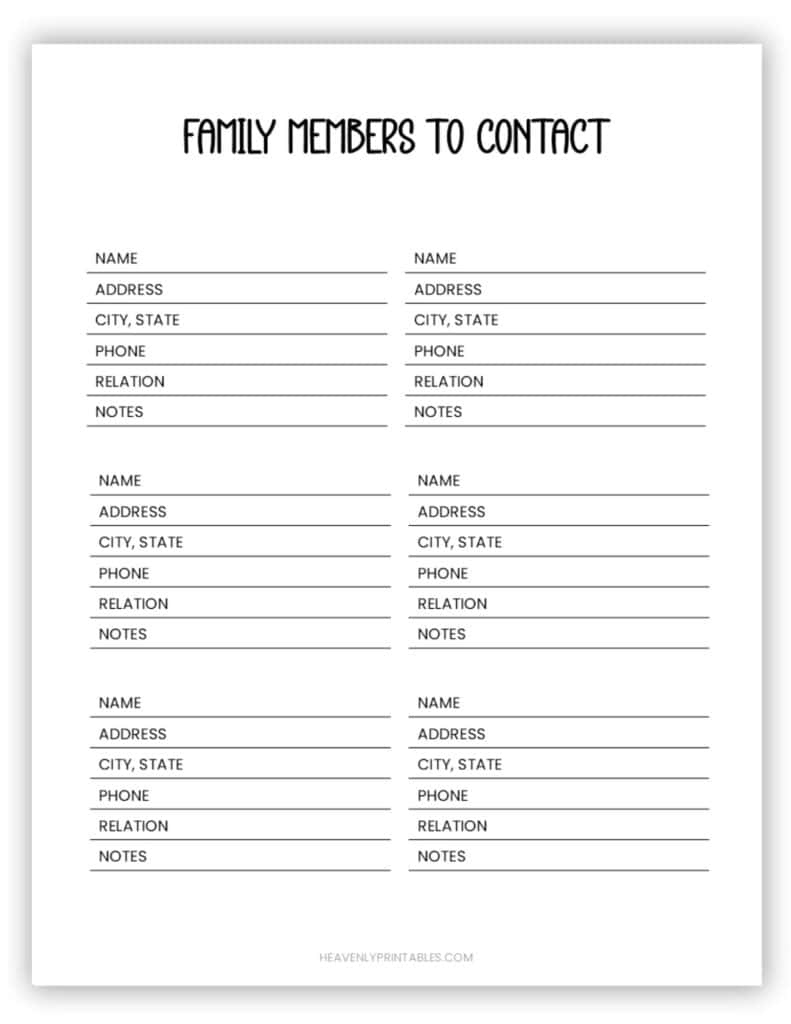 Final Wishes Planner (Free Pdf Printable) - Heavenly Printables in Free Printable Final Wishes Planner