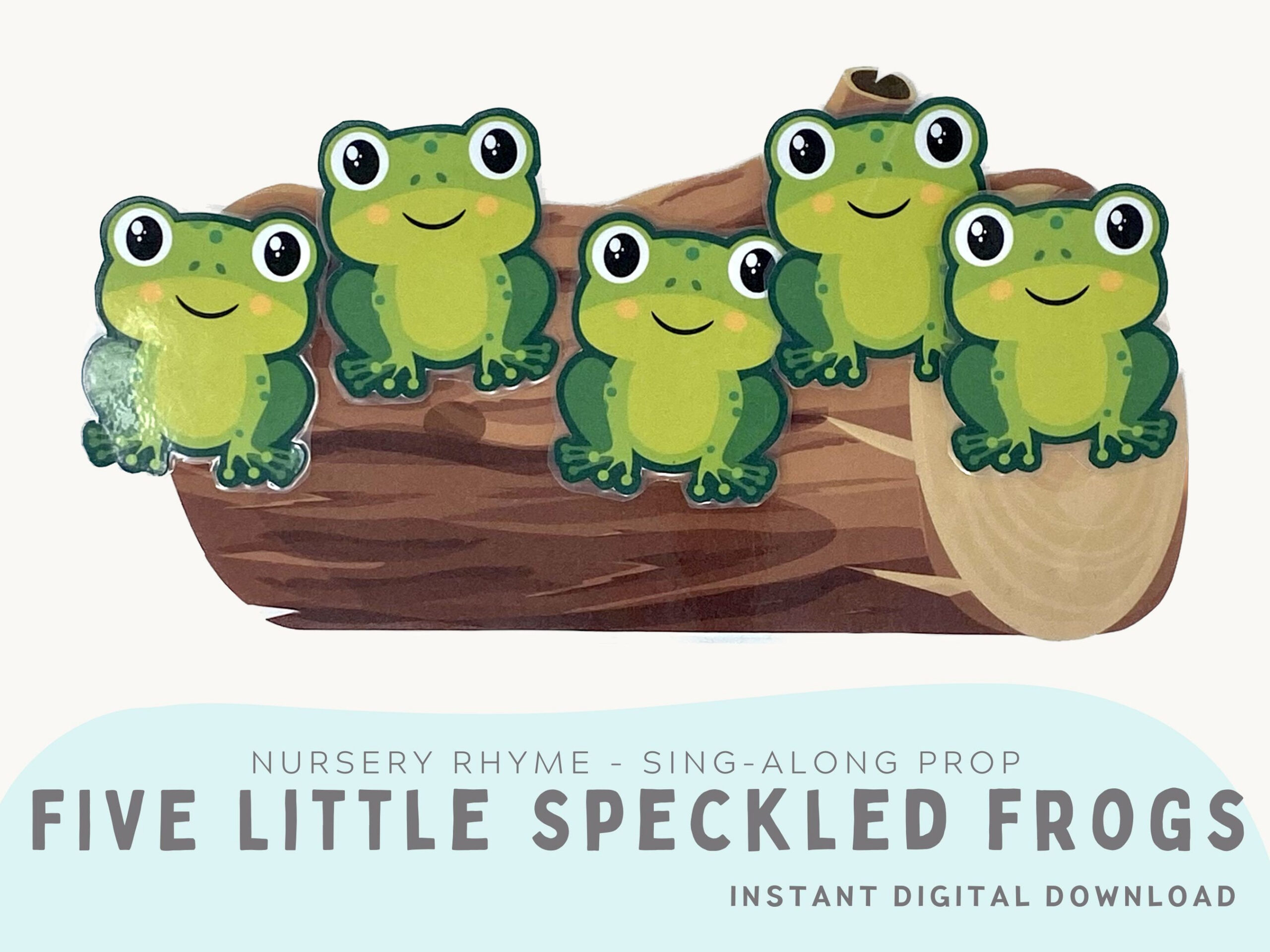 Five Little Speckled Frogs Printable Props. Nursery Rhymes, Baby with regard to Five Green And Speckled Frogs Printable