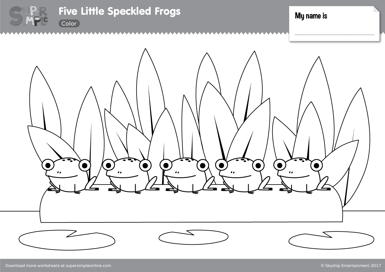 Five Little Speckled Frogs - Super Simple throughout Five Green and Speckled Frogs Printable