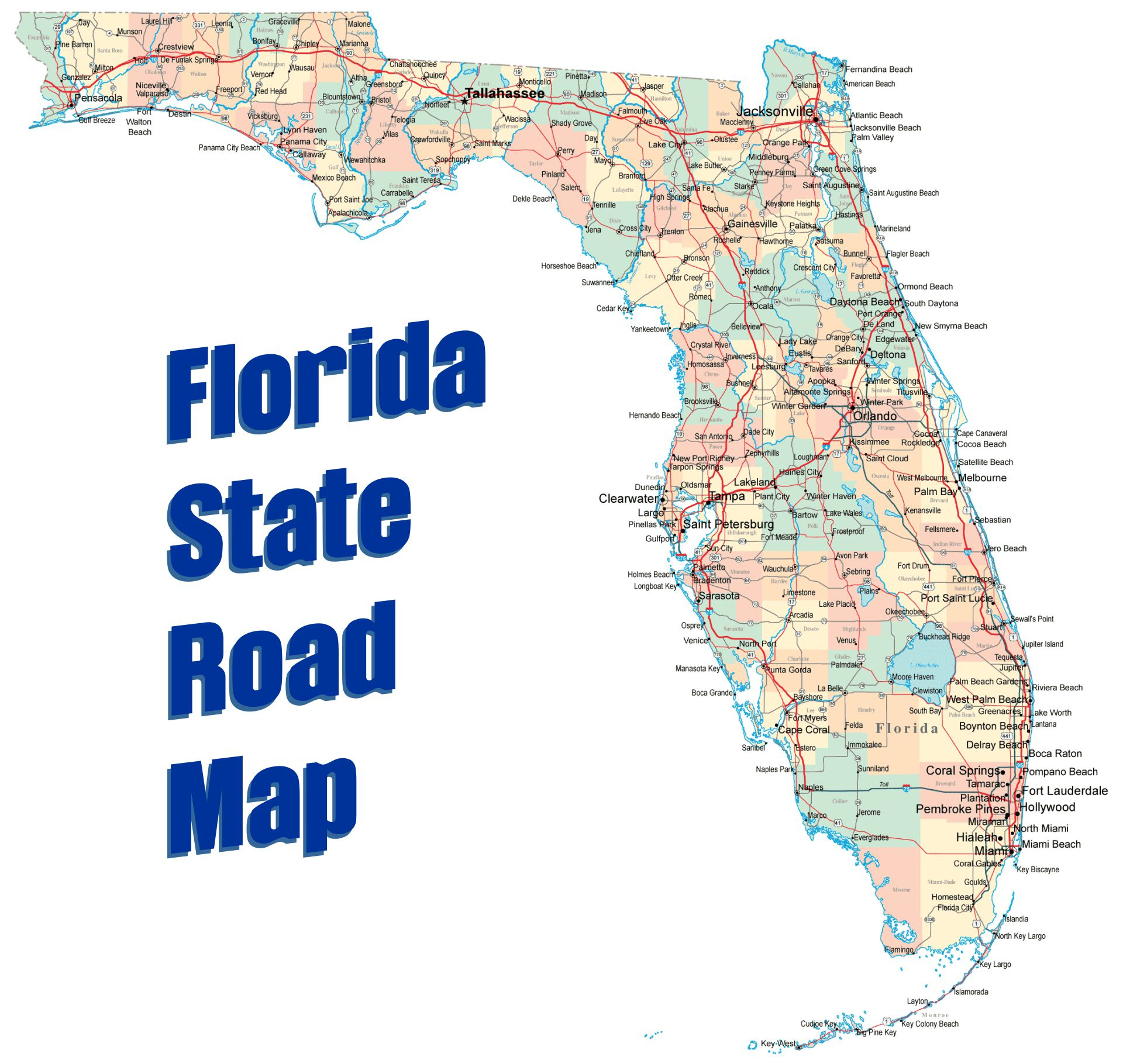 Florida State Map - 10 Free Pdf Printables | Printablee regarding Printable Map Of Florida Cities