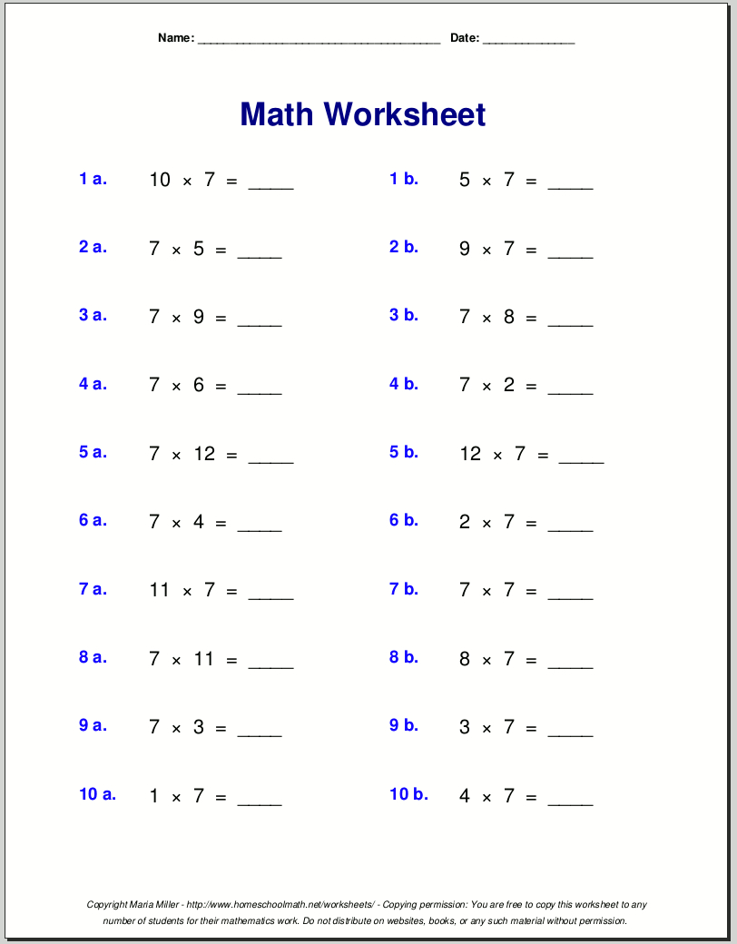 Free 7Th Grade Math Worksheets | Practice Problems & Exercises with regard to Math Worksheets For 7Th Graders Free Printable
