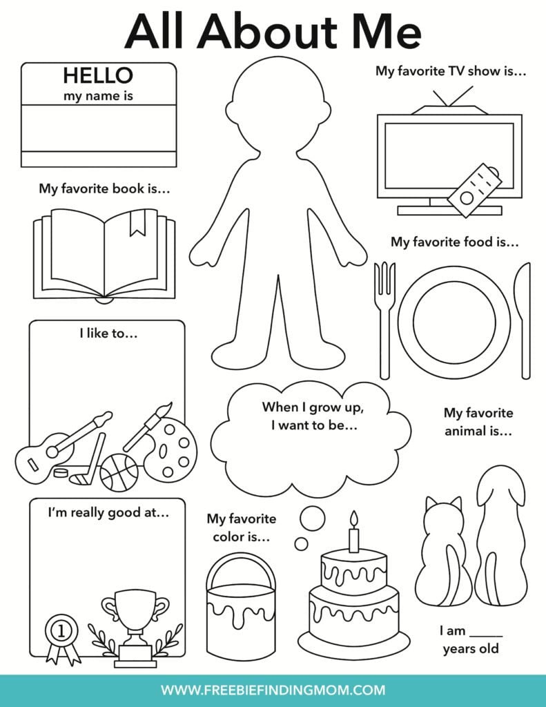 Free All About Me Worksheet for All About Me Worksheet Free Printable