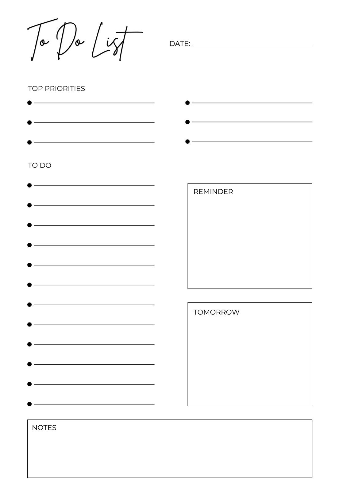 Free And Customizable To Do List Templates pertaining to Printable To Do List Template