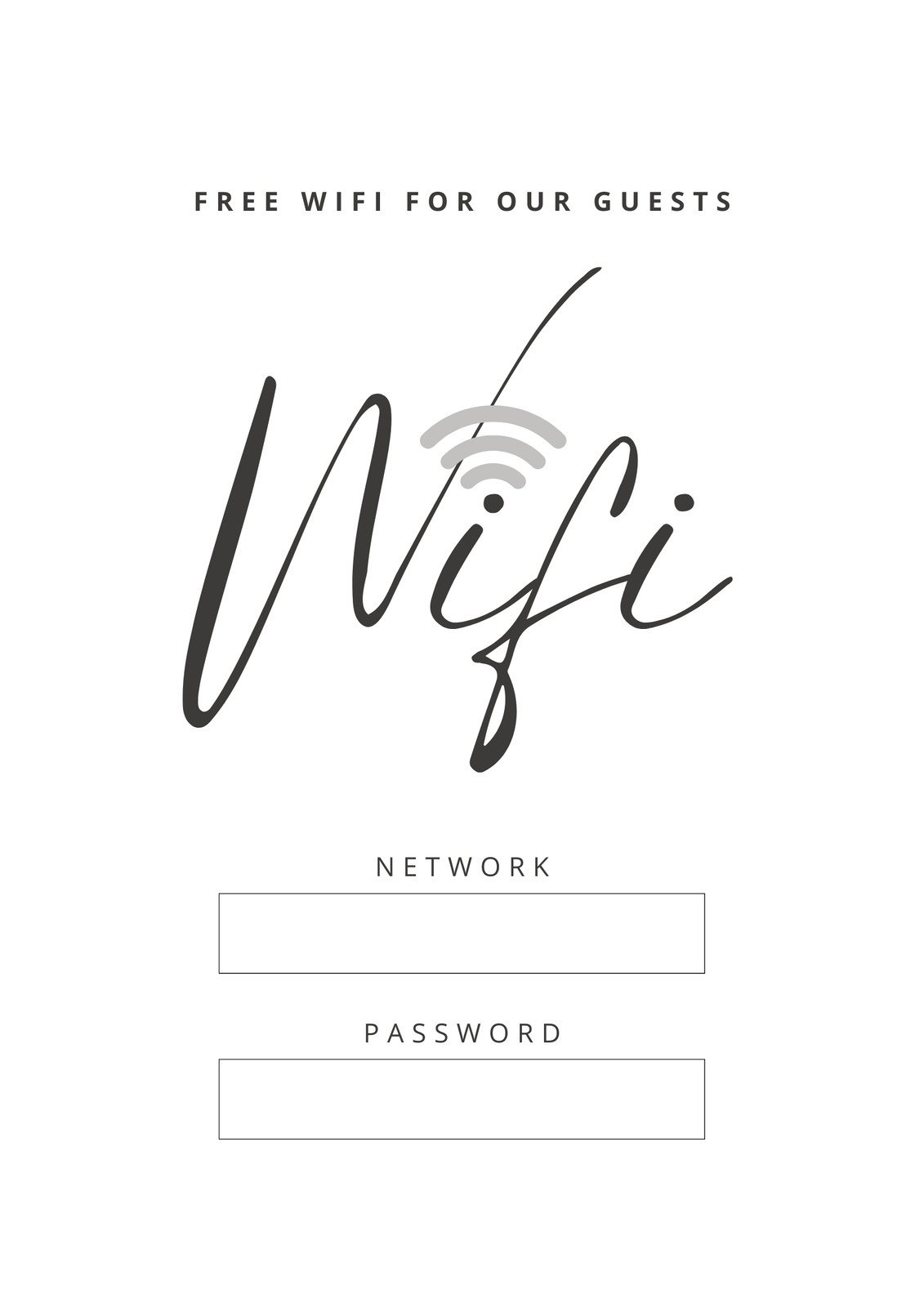 Free And Customizable Wifi Templates with Free Printable Wifi Password Signs