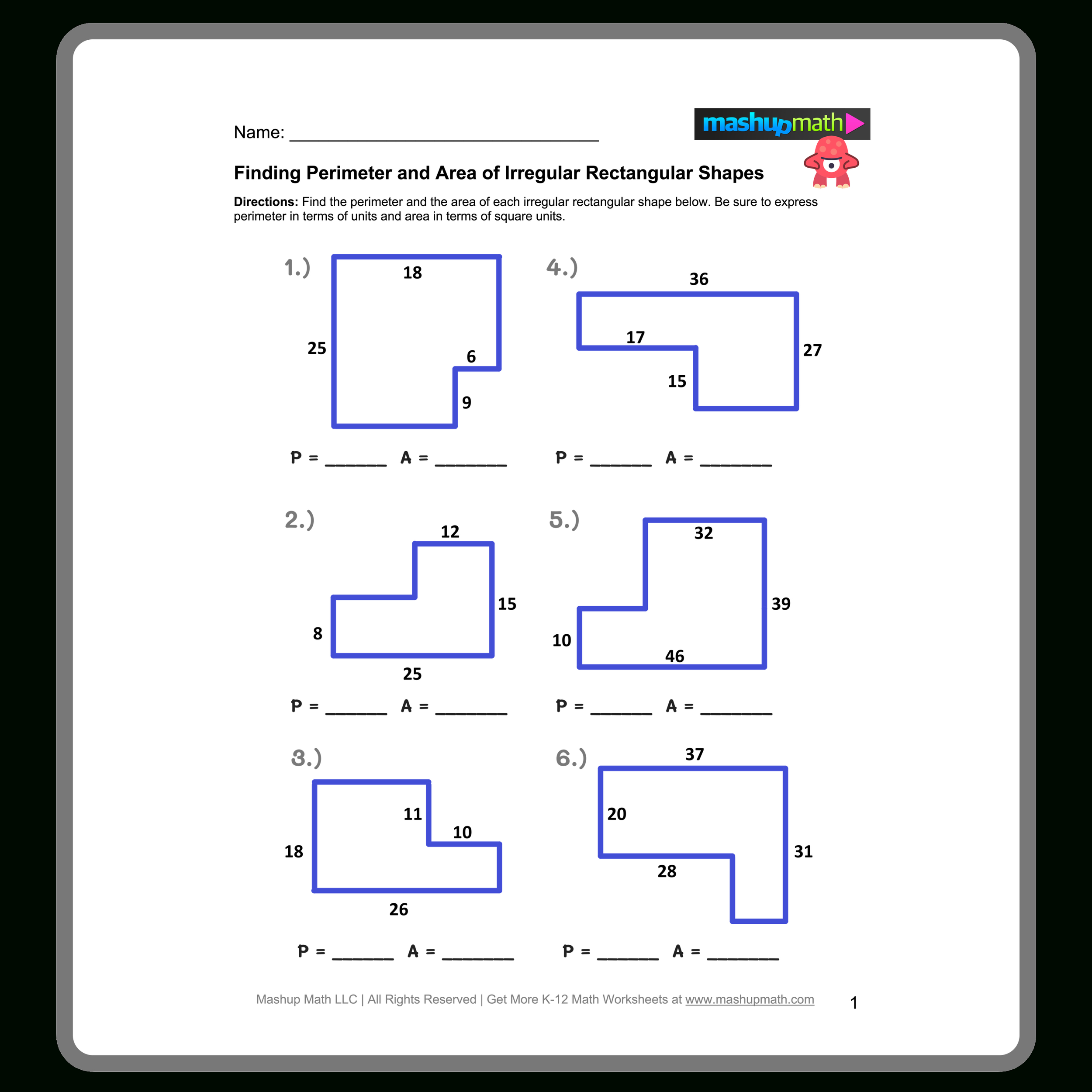 Free Area And Perimeter Worksheets (With Answers) — Mashup Math throughout Area and Perimeter Worksheets Printable