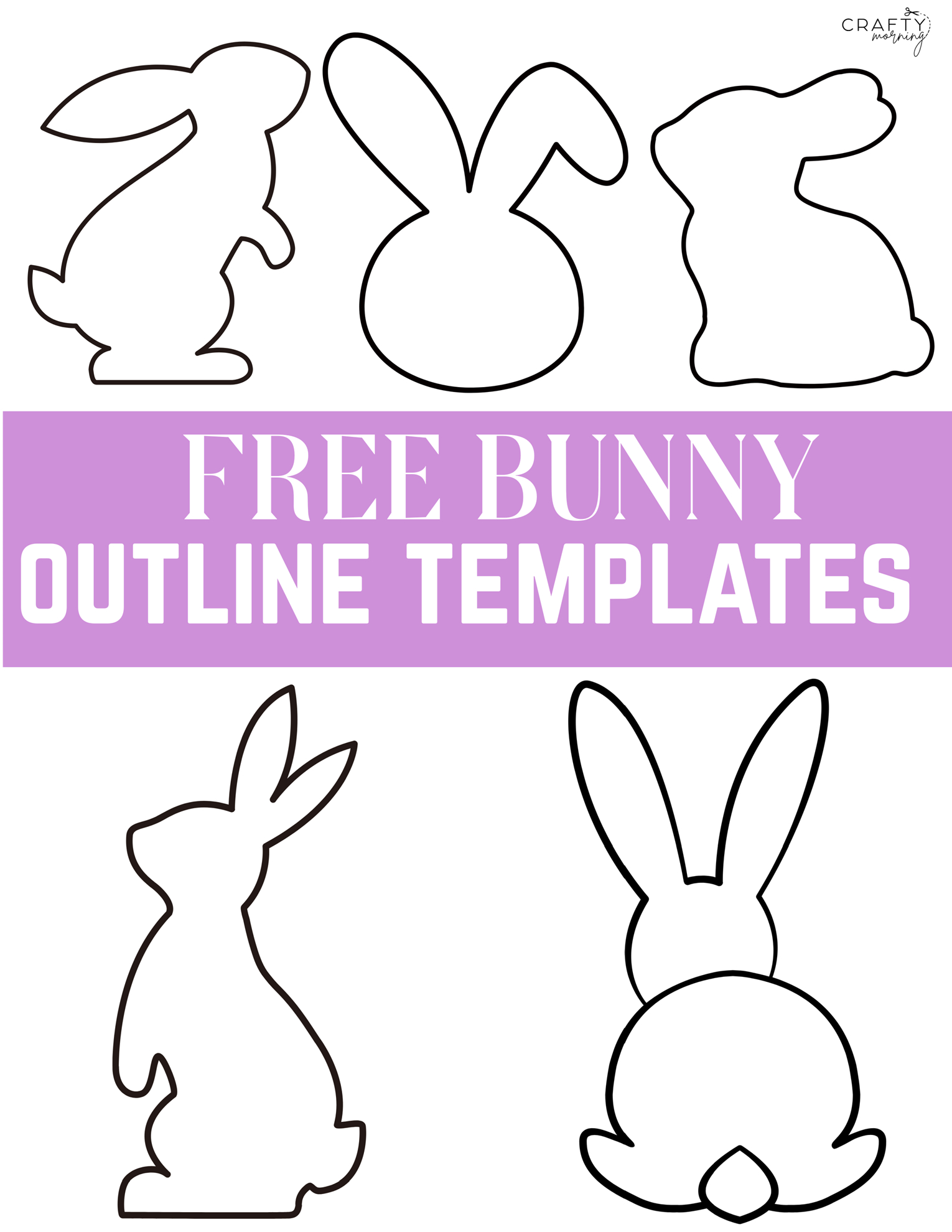 Free Bunny Outlines (Printable Templates) - Crafty Morning with regard to Easter Bunny Templates Printable Free