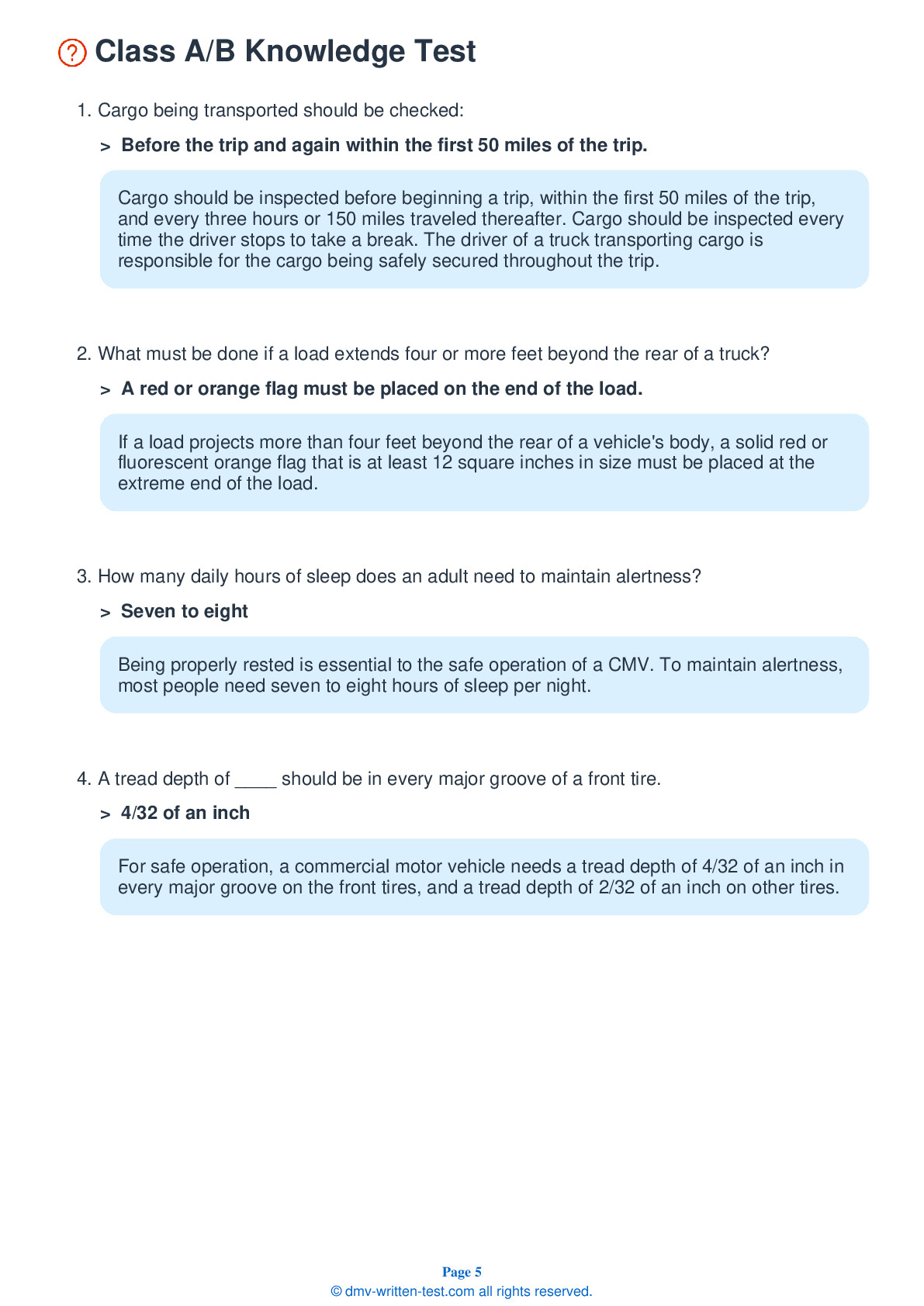 Free California Knowledge Test Class A - Real 2025 Cdl Questions! intended for General Knowledge Cdl Test Questions And Answers Printable