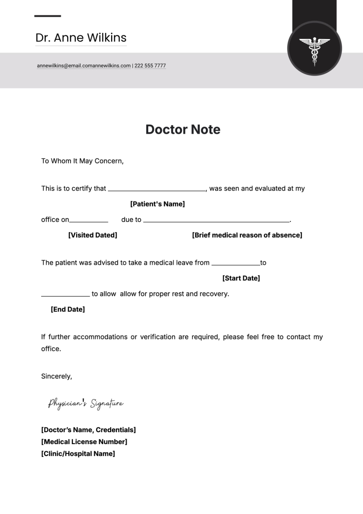 Free Doctor Note Templates To Edit Online regarding Printable Urgent Care Doctors Note
