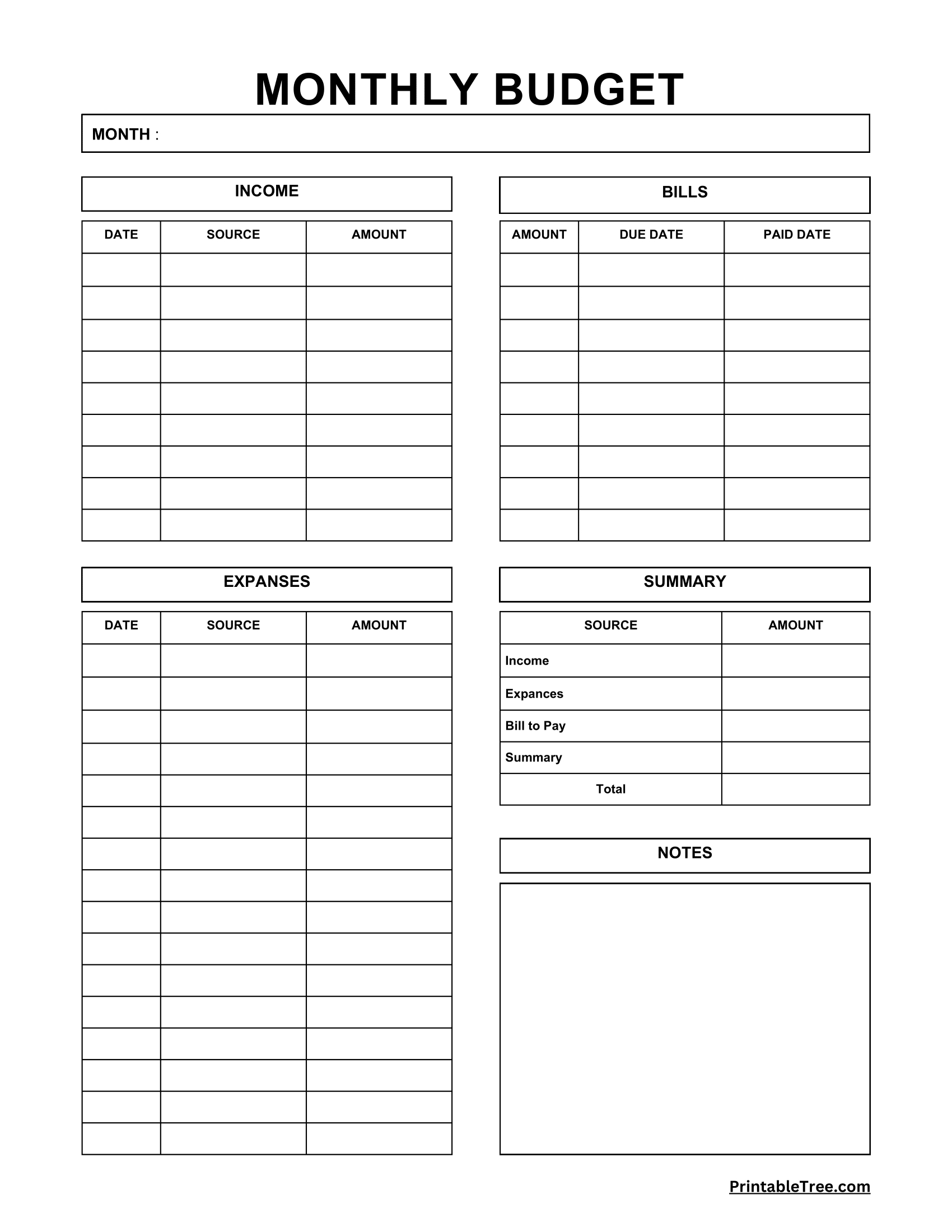 Free Download Printable Monthly Budget Planner Pdf Templates with Free Printable Monthly Budget Worksheet