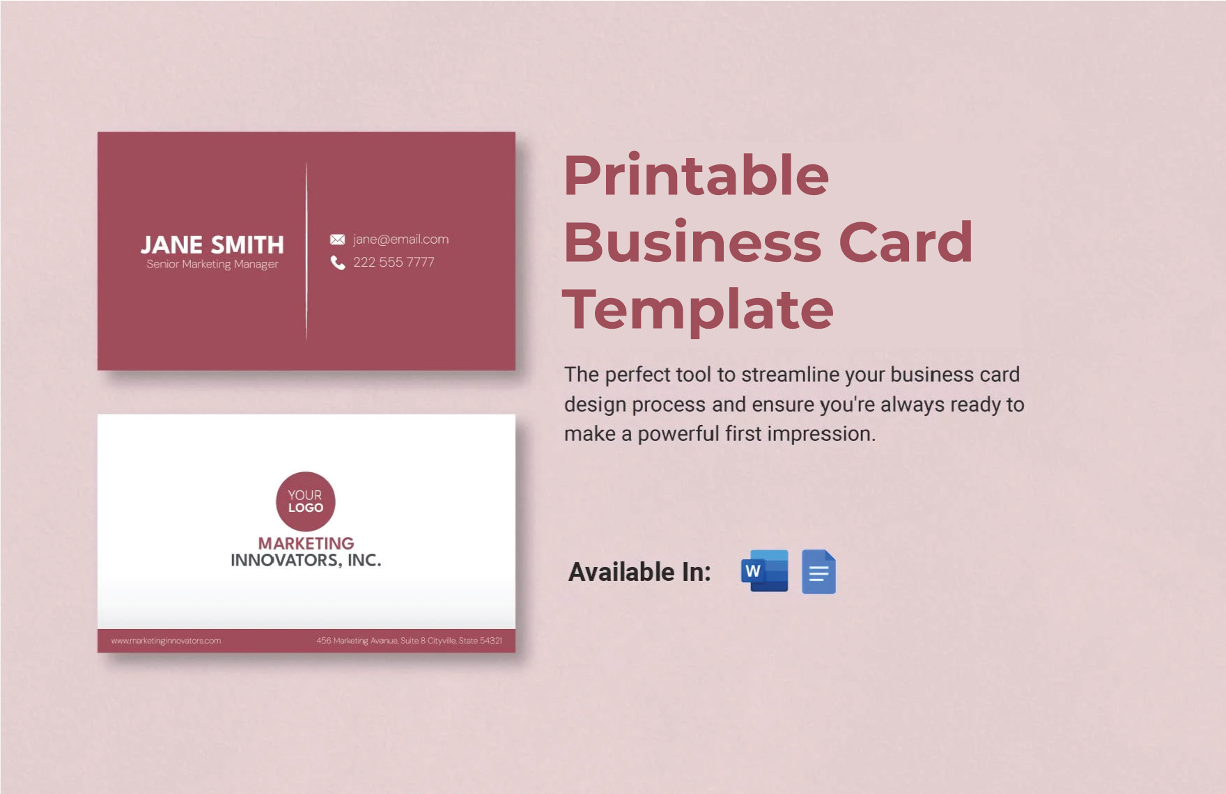 Free Editable Business Card Templates In Word To Download for Printable Business Card Template Word