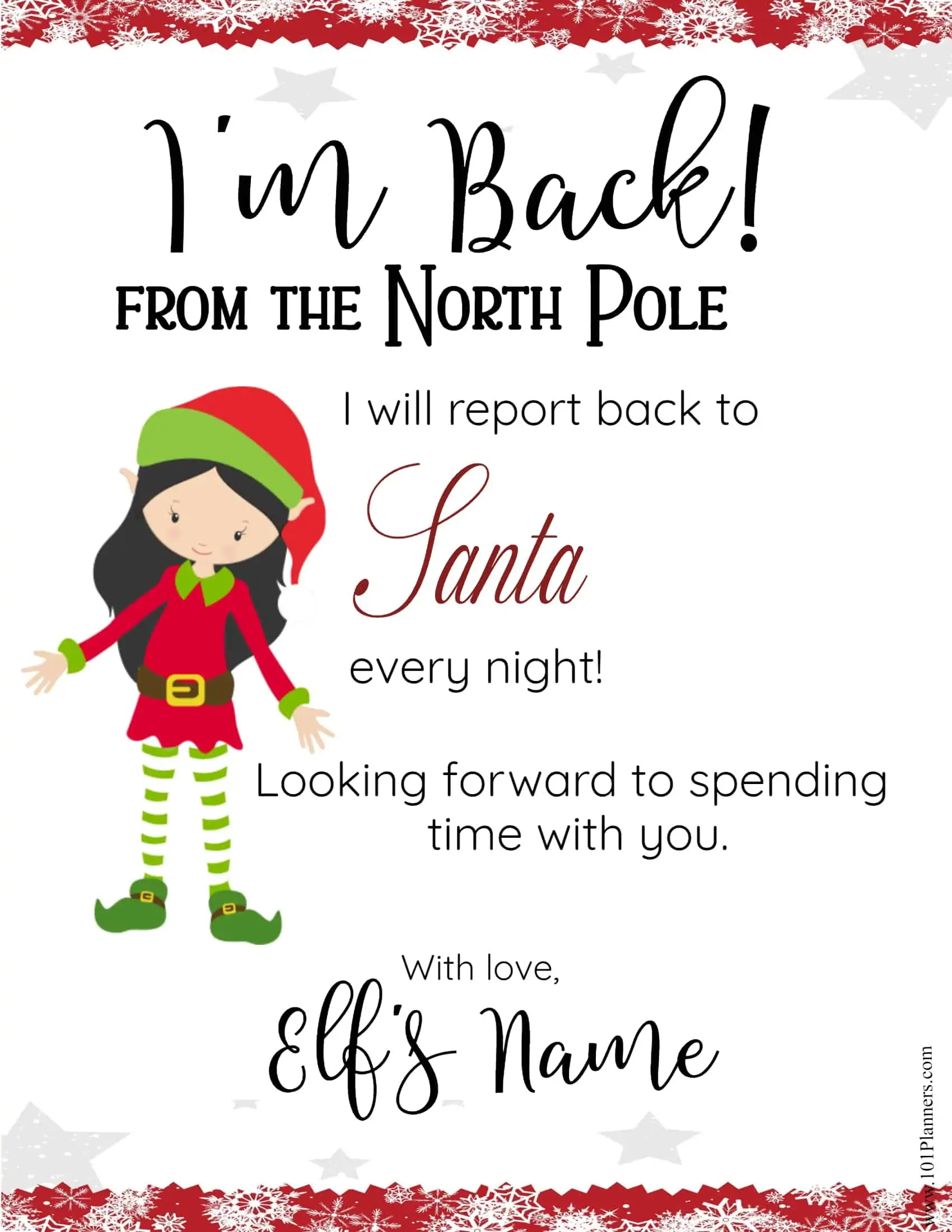 Free Editable Elf On The Shelf Letter Template & Elf Notes within Elf On Shelf Return Letter Printable