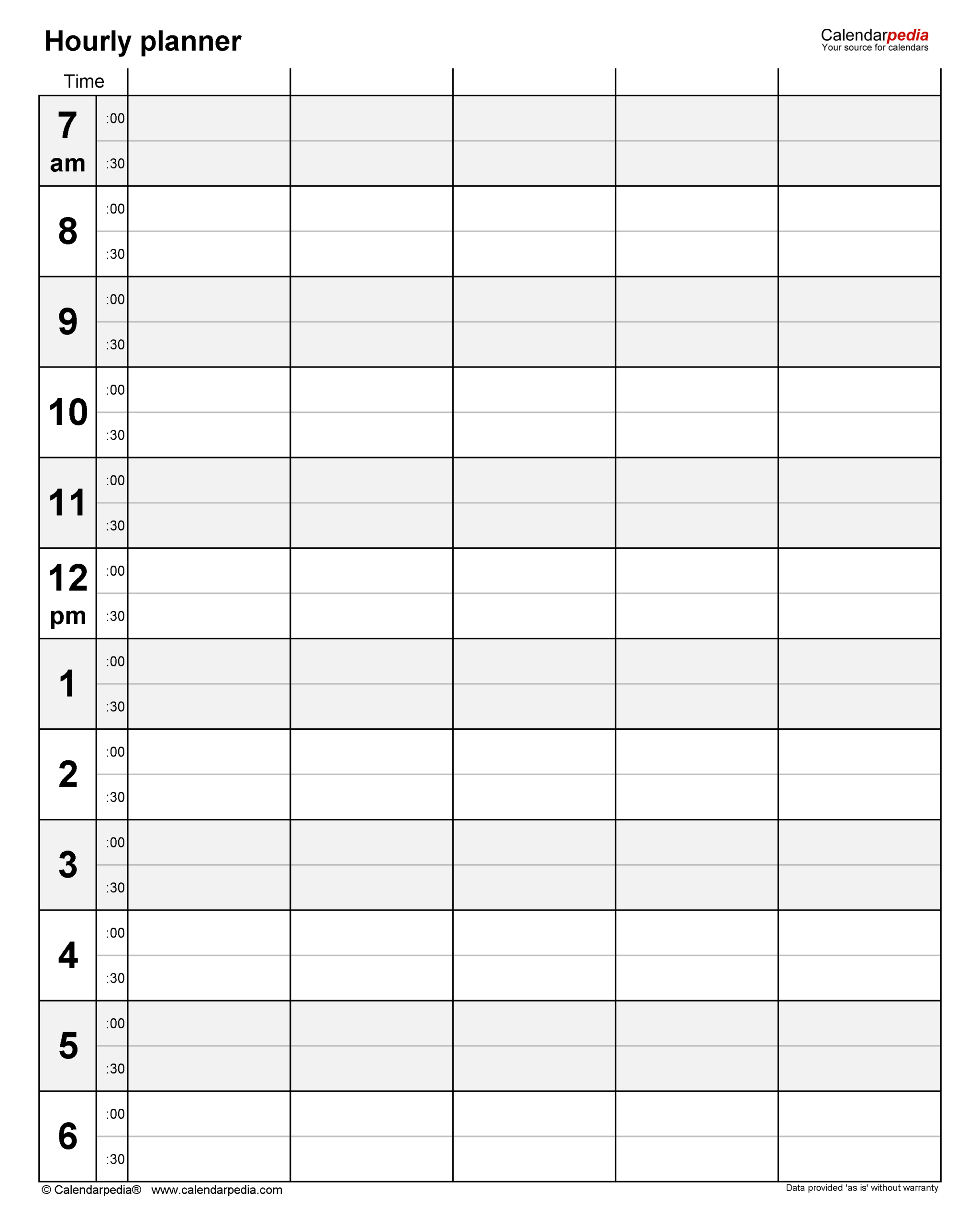 Free Hourly Planners In Pdf Format - 20+ Templates in Weekly Hourly Planner Printable Free
