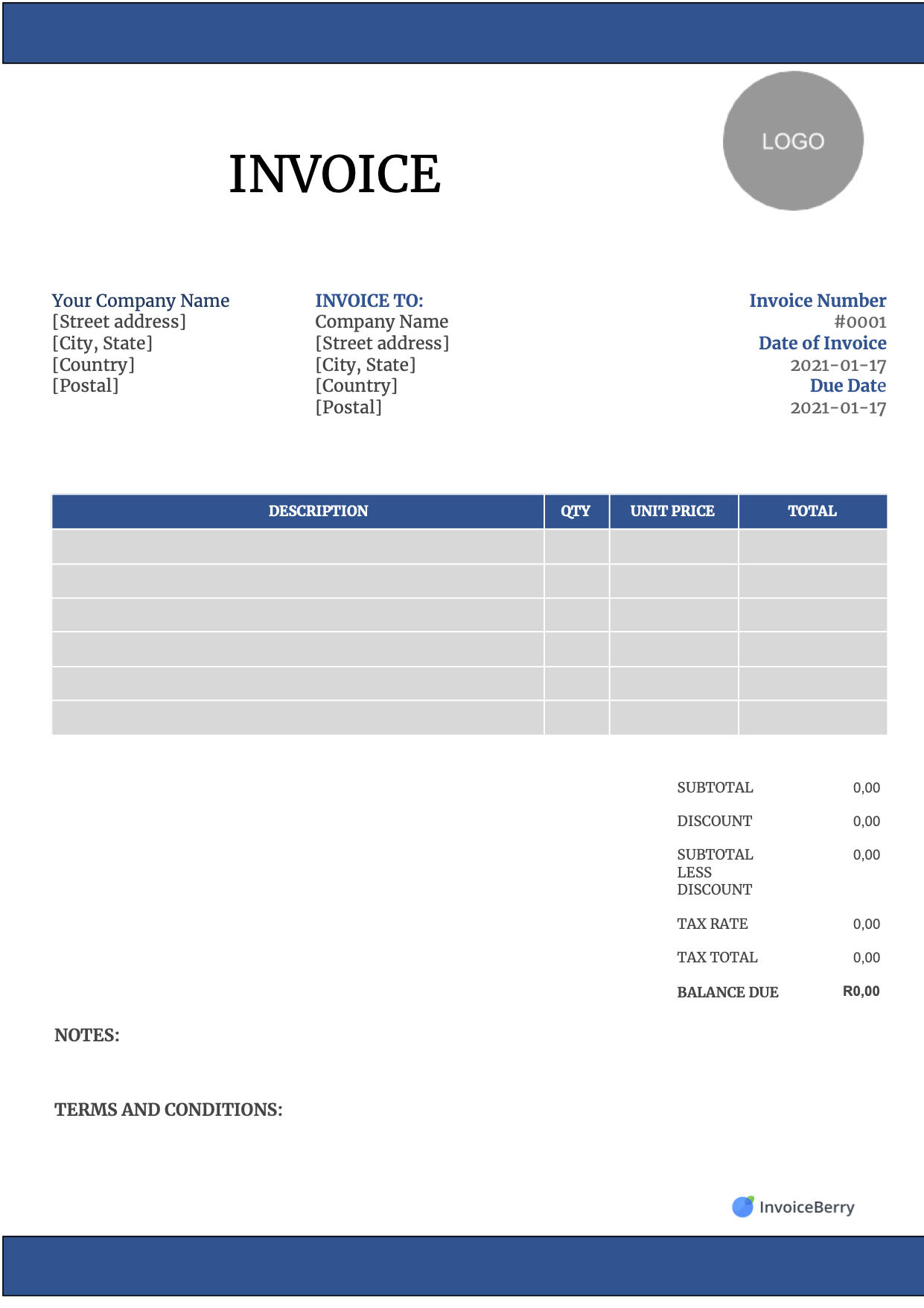 Free Invoice Templates Download - All Formats And Industries with Free Printable Invoice Templates