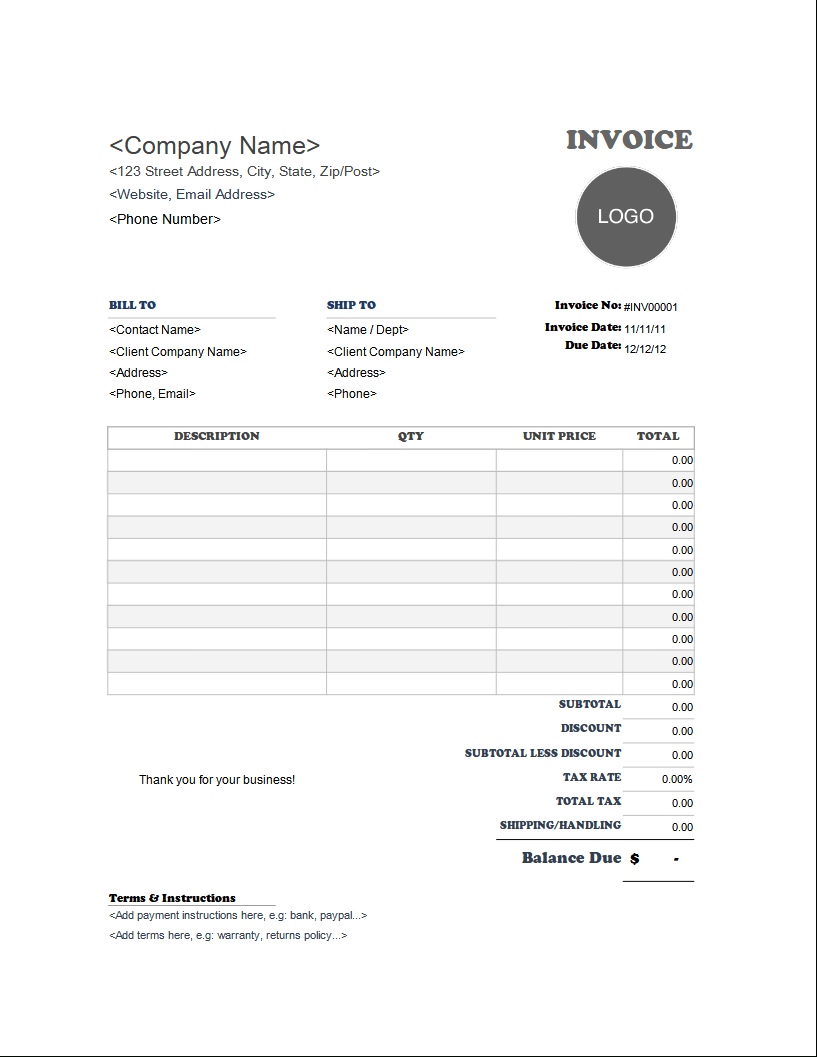 Free Microsoft Word Invoice Templates for Free Printable Invoice Templates Word