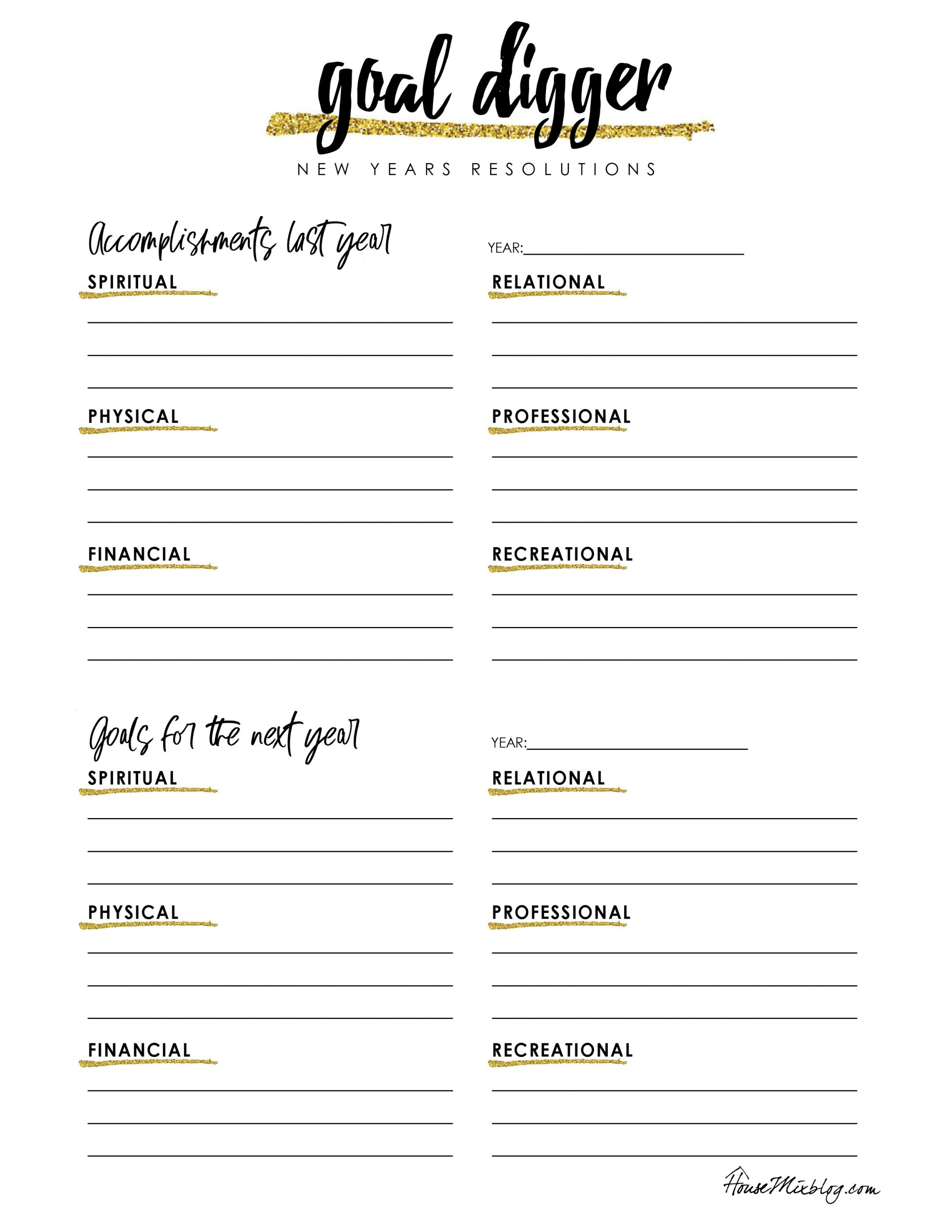 Free New Years Resolutions Printable Worksheet – Lets Live And inside Free New Year's Resolution Printables