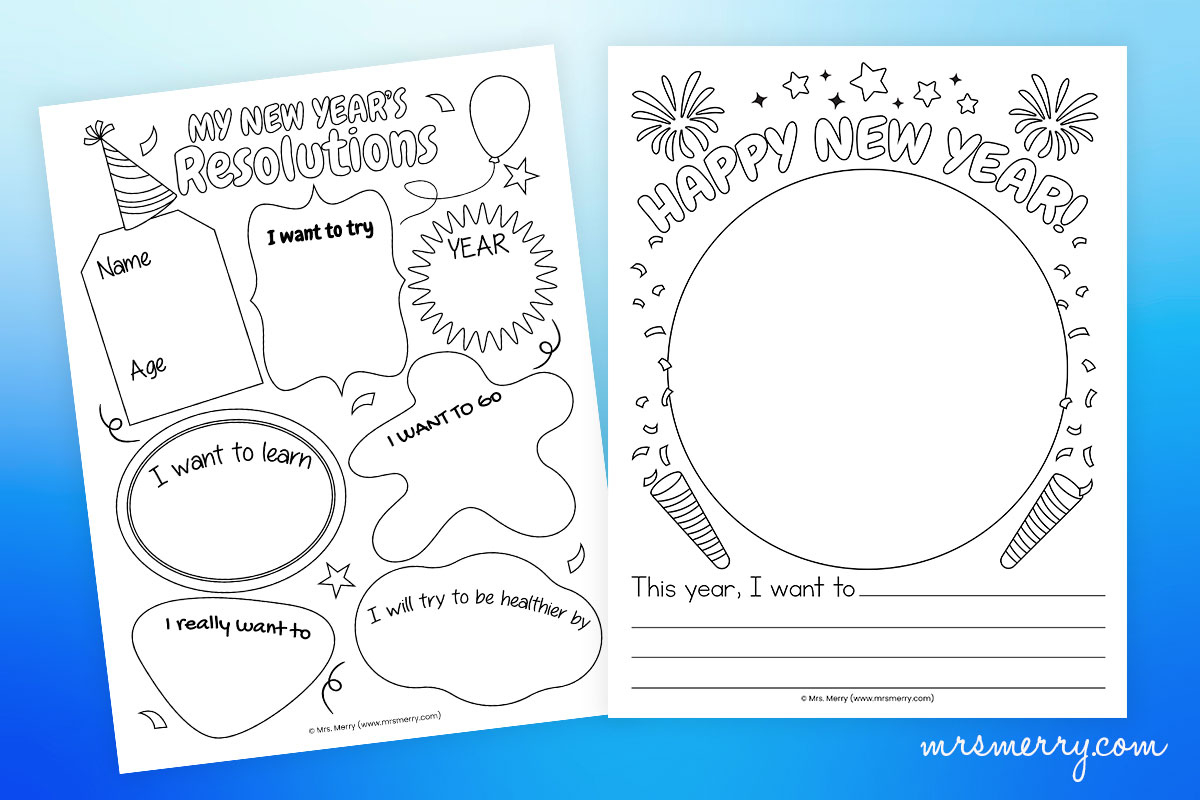 Free New Years Resolutions Worksheets For Kids Printable | Mrs pertaining to Free New Year'S Resolution Printables