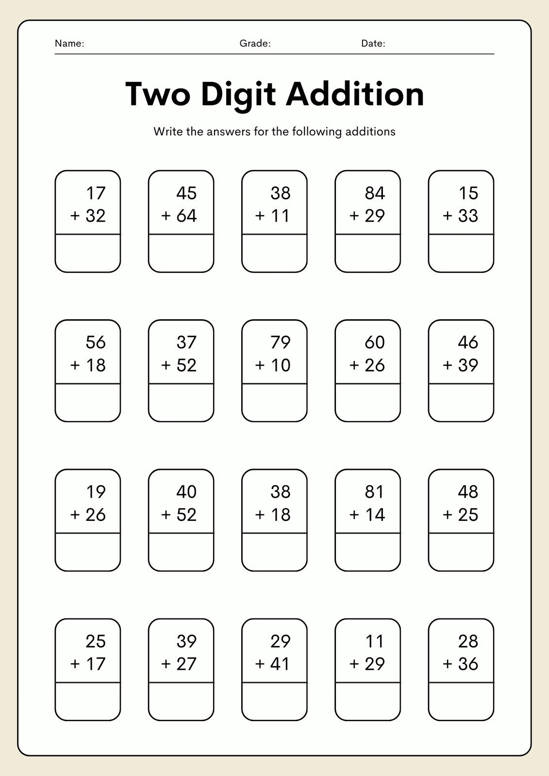 Free Printable 2Nd Grade Math Worksheets | Canva in Math Problems For 2nd Graders Printable