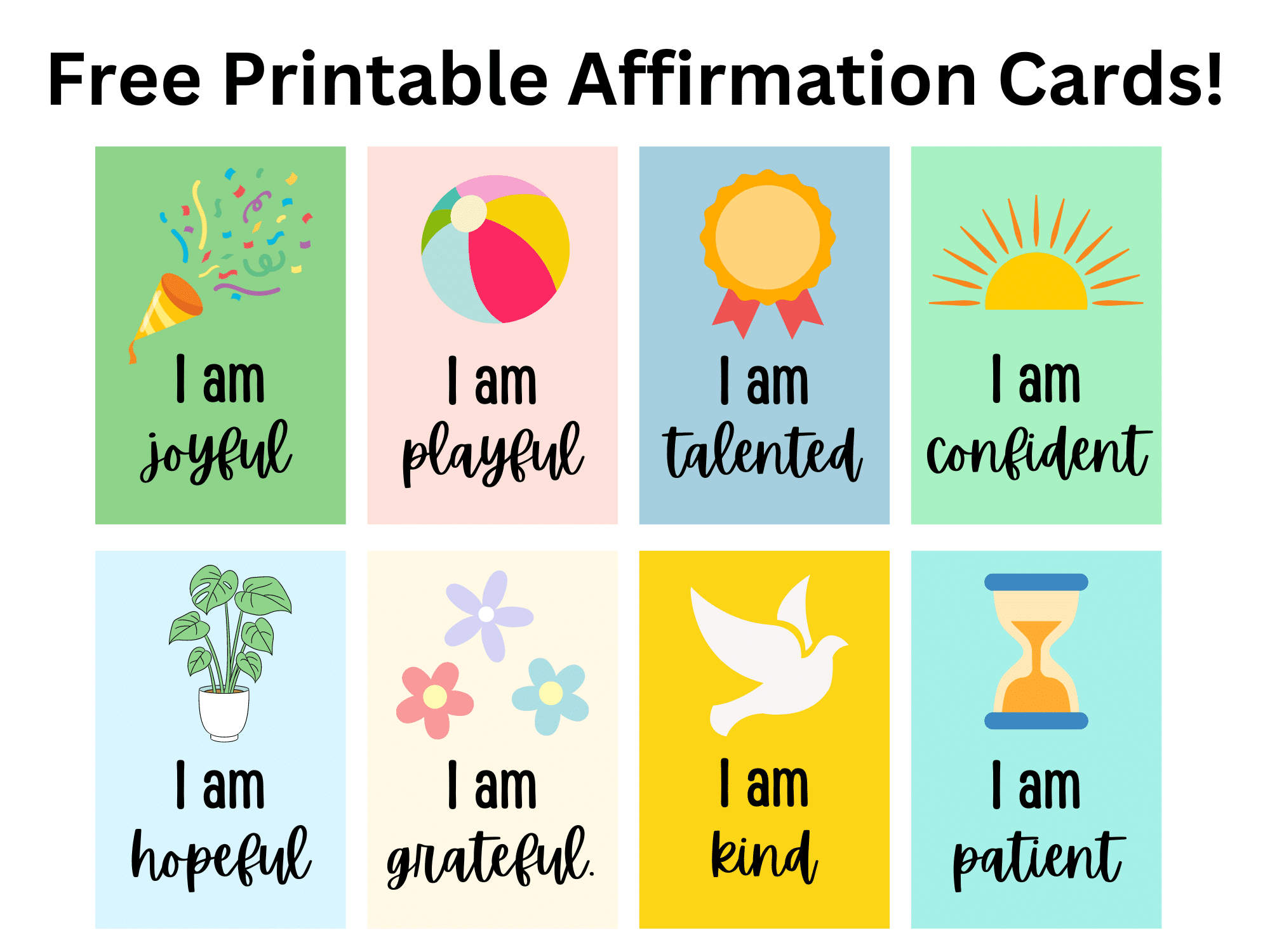 Free Printable Affirmation Cards For Kids - Therapy Shoppe inside Positive Affirmations For Kids Printable