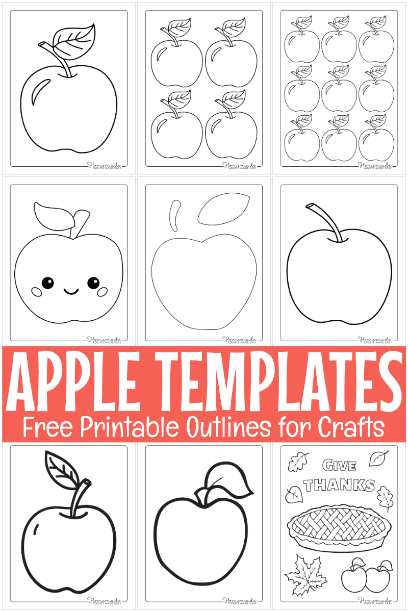 Free Printable Apple Template (Downloadable Pdfs) inside Printable Cut Out Apple Template