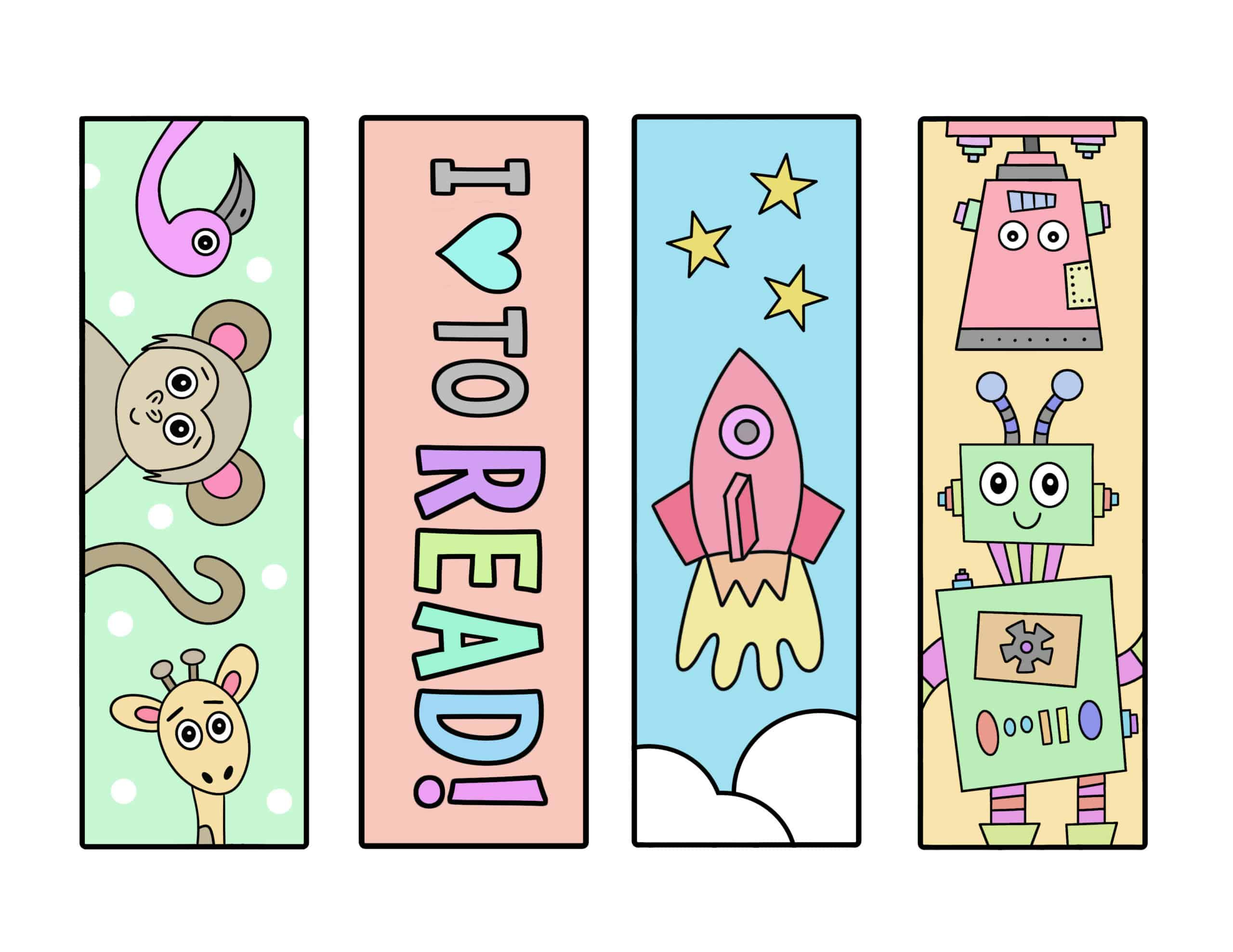 Free Printable Bookmarks To Color! ⋆ The Hollydog Blog intended for Free Printable Bookmarks For Kids