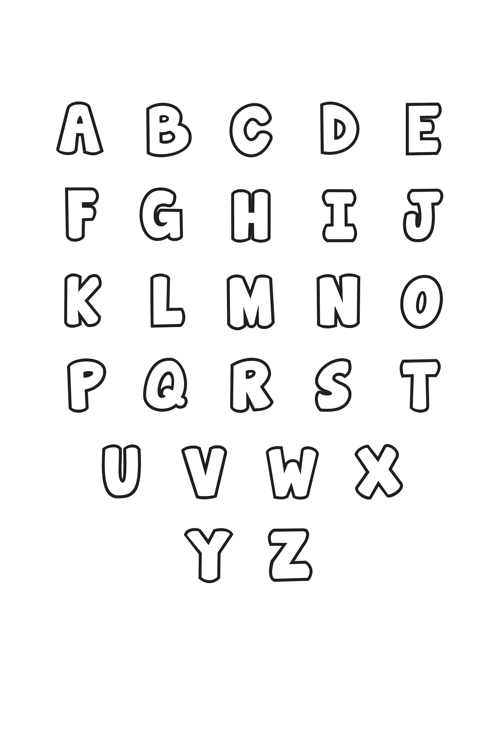 Free Printable Bubble Letter Alphabet Stencils throughout Free Printable Letter Stencils Templates