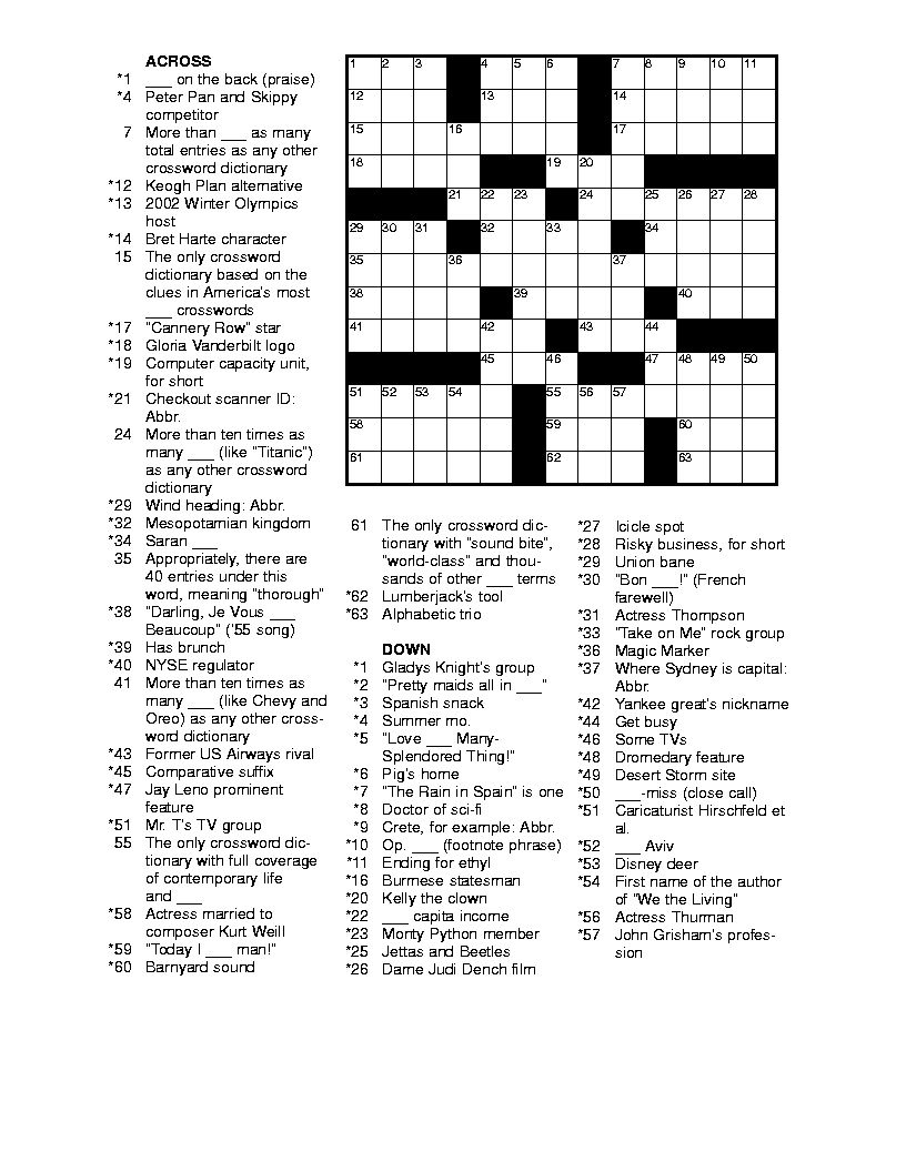 Free Printable Crossword Puzzles Medium Hard - Printable Crossword with Free Printable Hard Crossword Puzzles