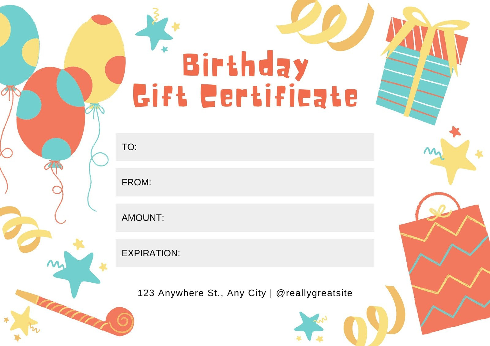 Free Printable, Customizable Birthday Certificate Templates | Canva regarding Free Printable Birthday Gift Certificates
