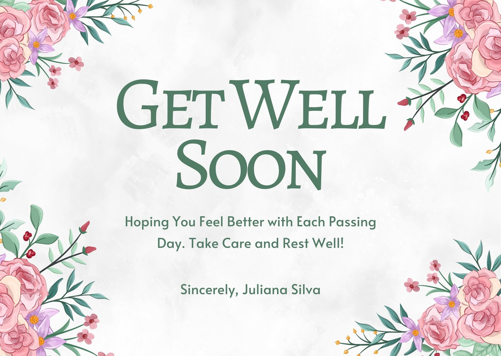 Free, Printable, Editable Get Well Soon Card Templates | Canva pertaining to Get Well Soon Card Printable Free