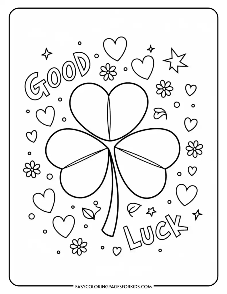 Free Printable Four Leaf Clover Coloring Pages (15 Pdf Pages within 4 Leaf Clover Printable Template