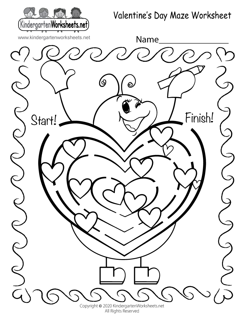 Free Printable Fun Valentines Day Maze Worksheet - Worksheets Library in Free Printable Valentine'S Day Worksheets