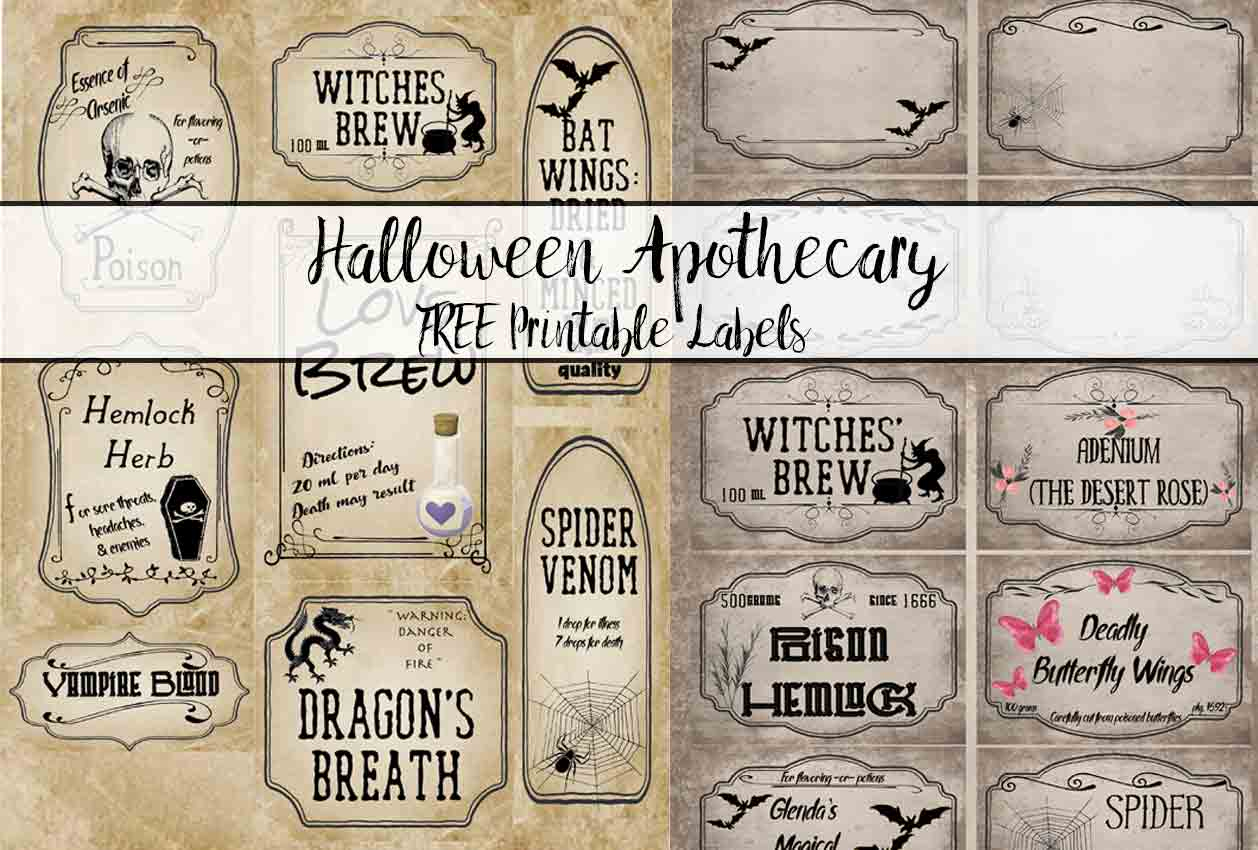 Free Printable Halloween Apothecary Labels: 16 Designs Plus Blanks! inside Halloween Bottle Labels Printable Free