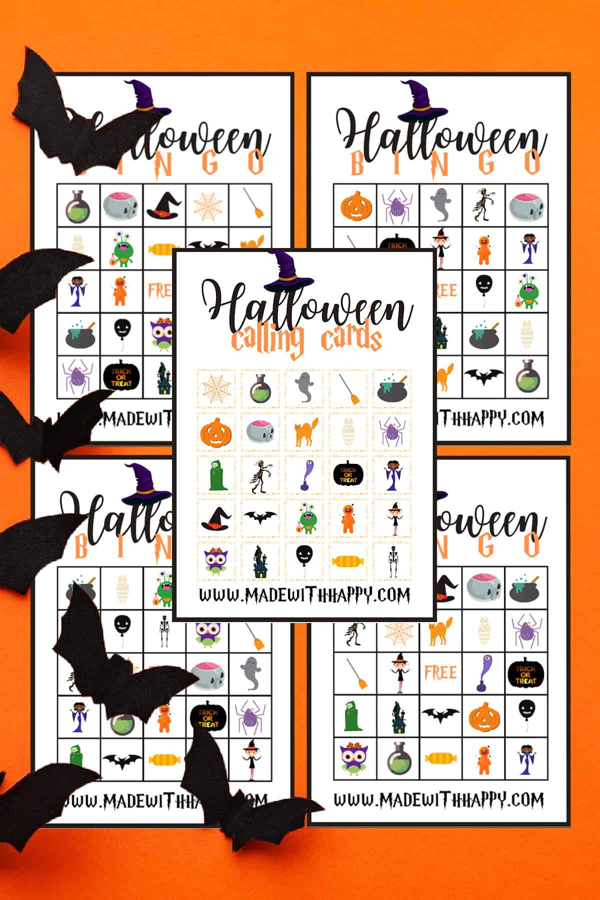 Free Printable Halloween Bingo Cards And Calling Card inside Halloween Bingo Printable Free