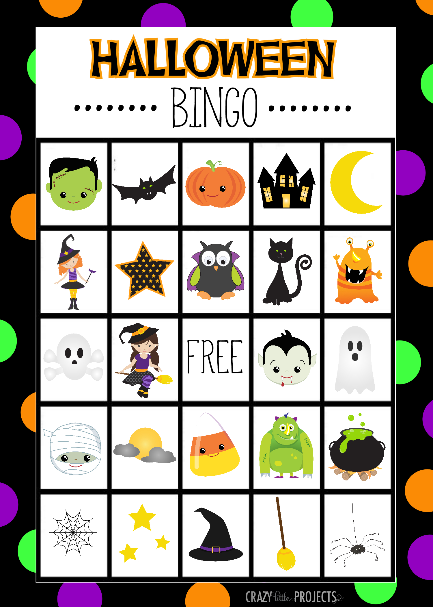 Free Printable Halloween Bingo Game - Crazy Little Projects throughout Halloween Bingo Printable Free