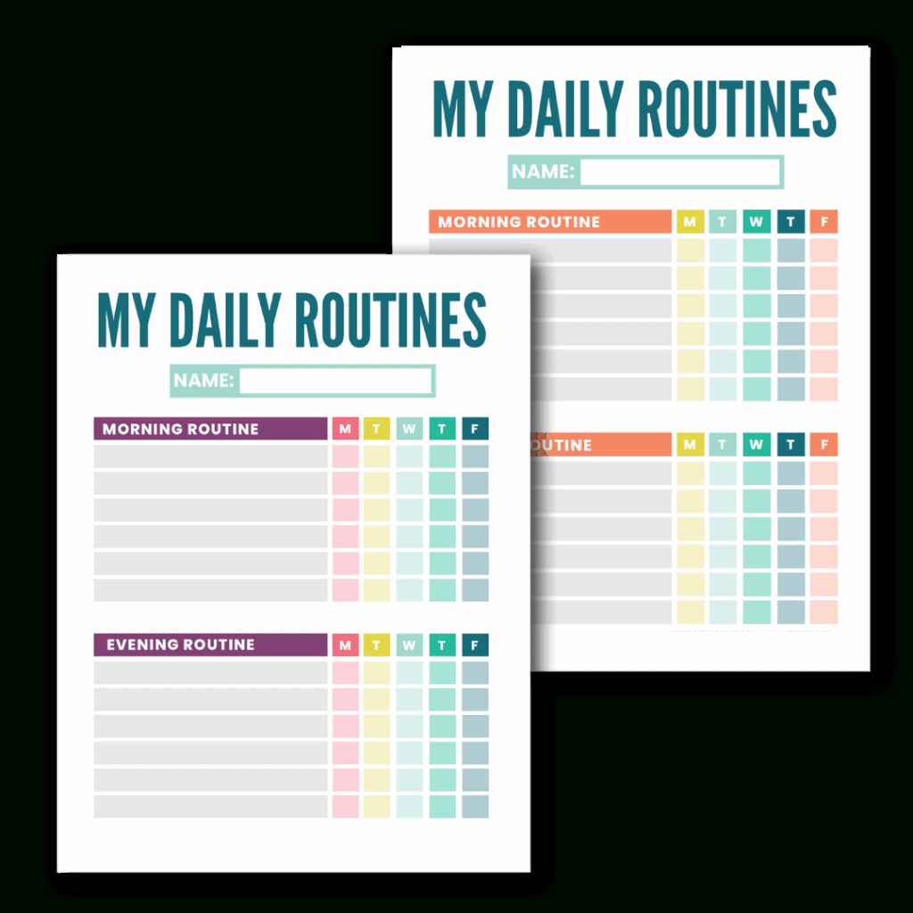 Free Printable Kid'S Daily Routine Chart Template - The throughout Free Printable Daily Routine Chart