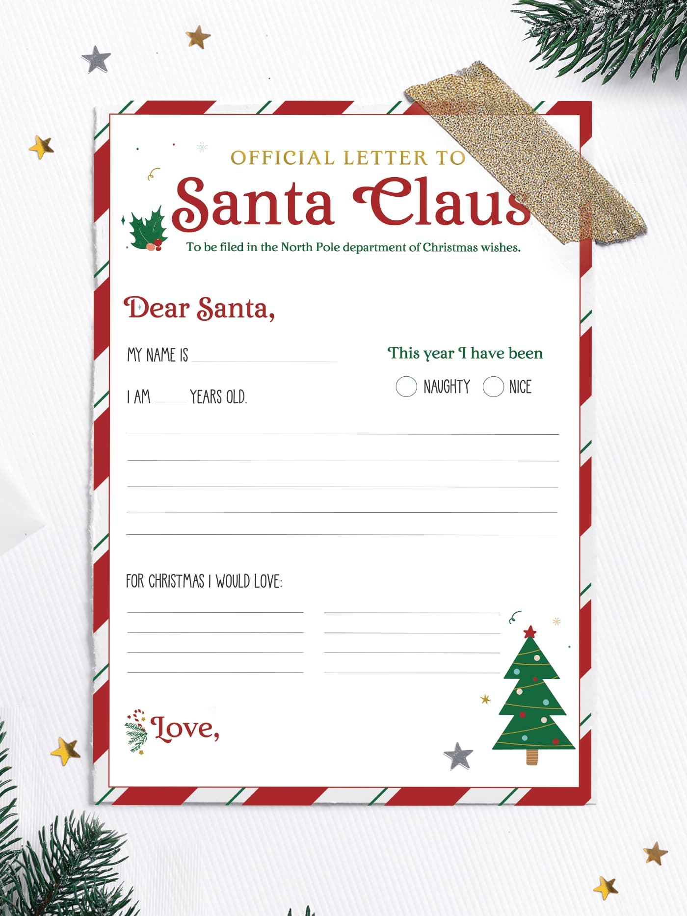 Free Printable Letter To Santa Template - Favorite Printables in Free Printable Letter To Santa Templates
