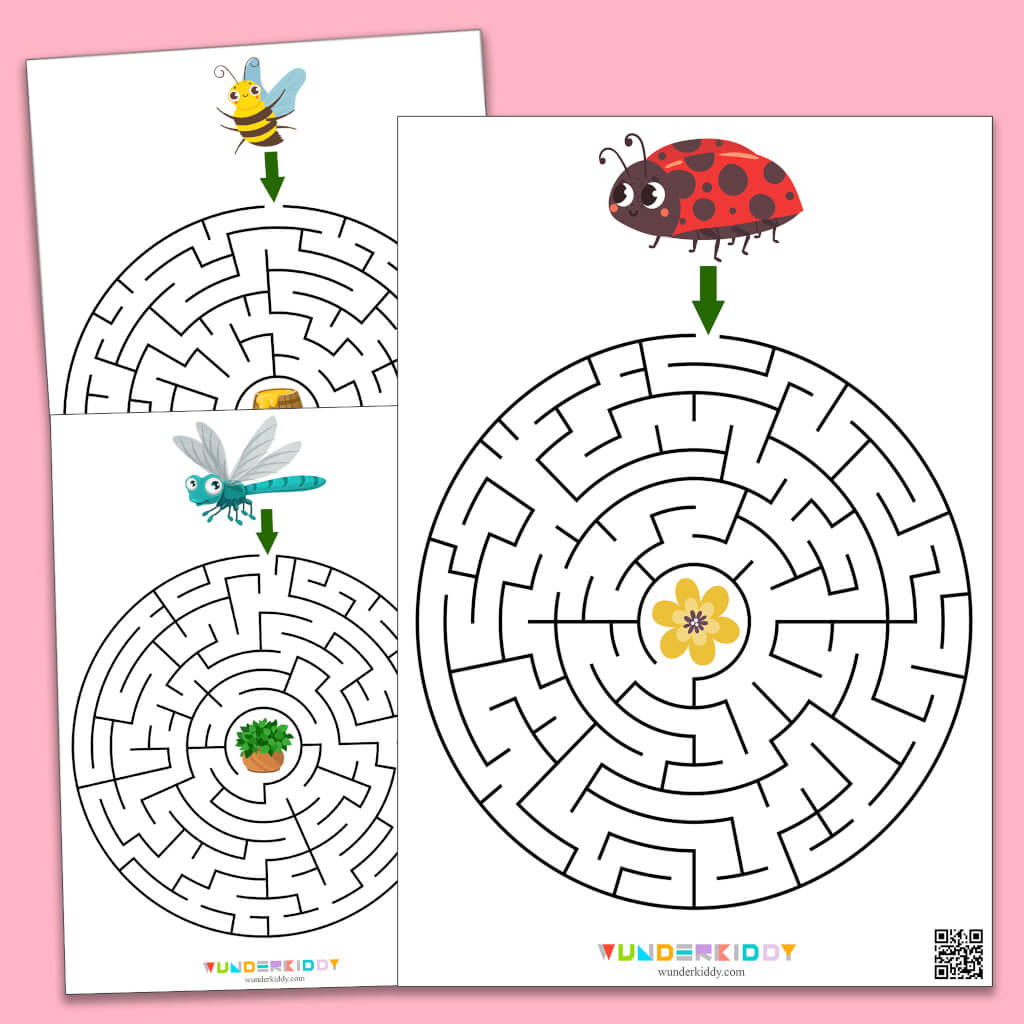 Free Printable Maze Game For Kindergarten Help To Find The Way within Printable Mazes For 4 Year Olds