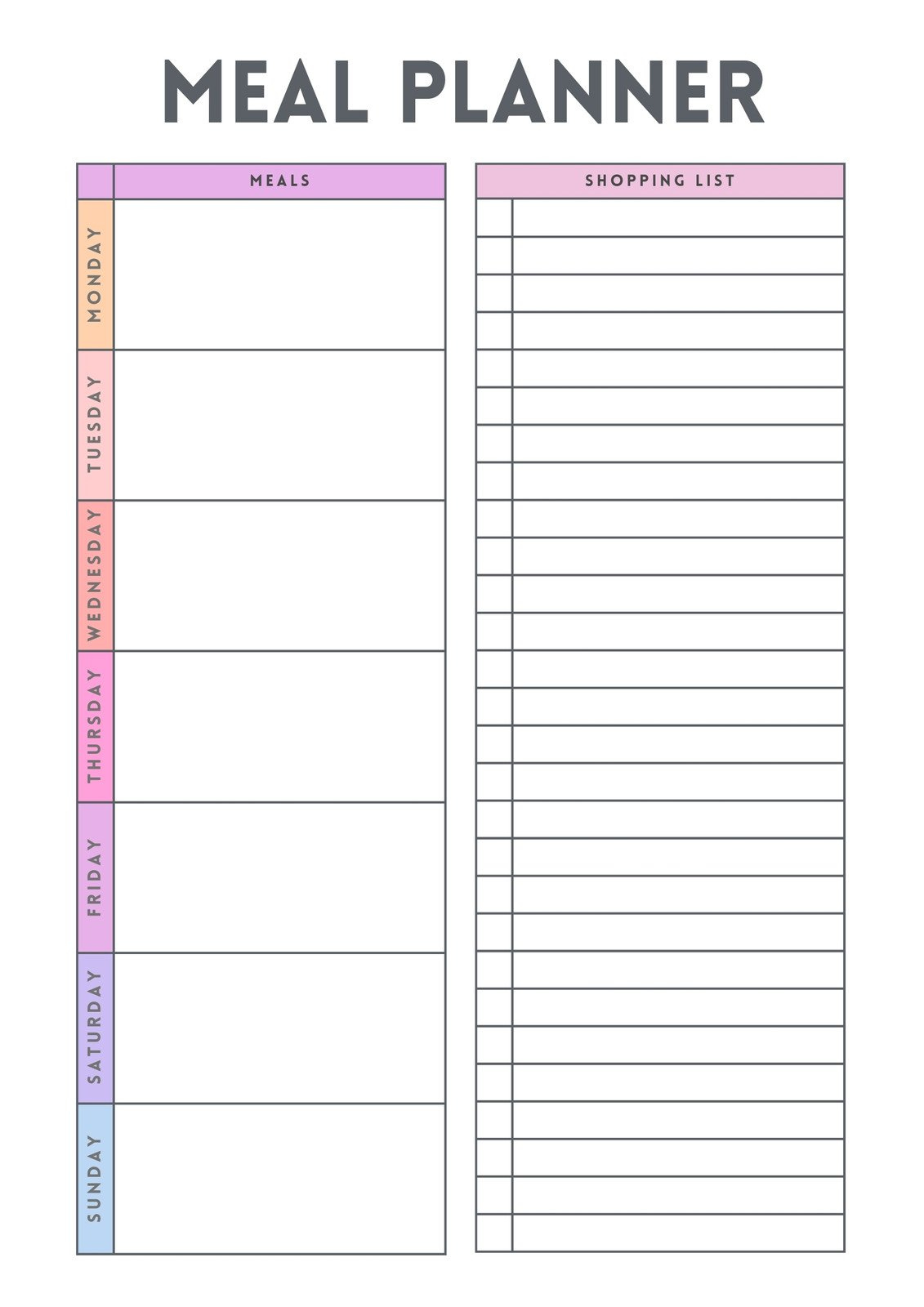 Free Printable Meal Planner Templates To Edit Online | Canva regarding Free Printable Meal Planner Template