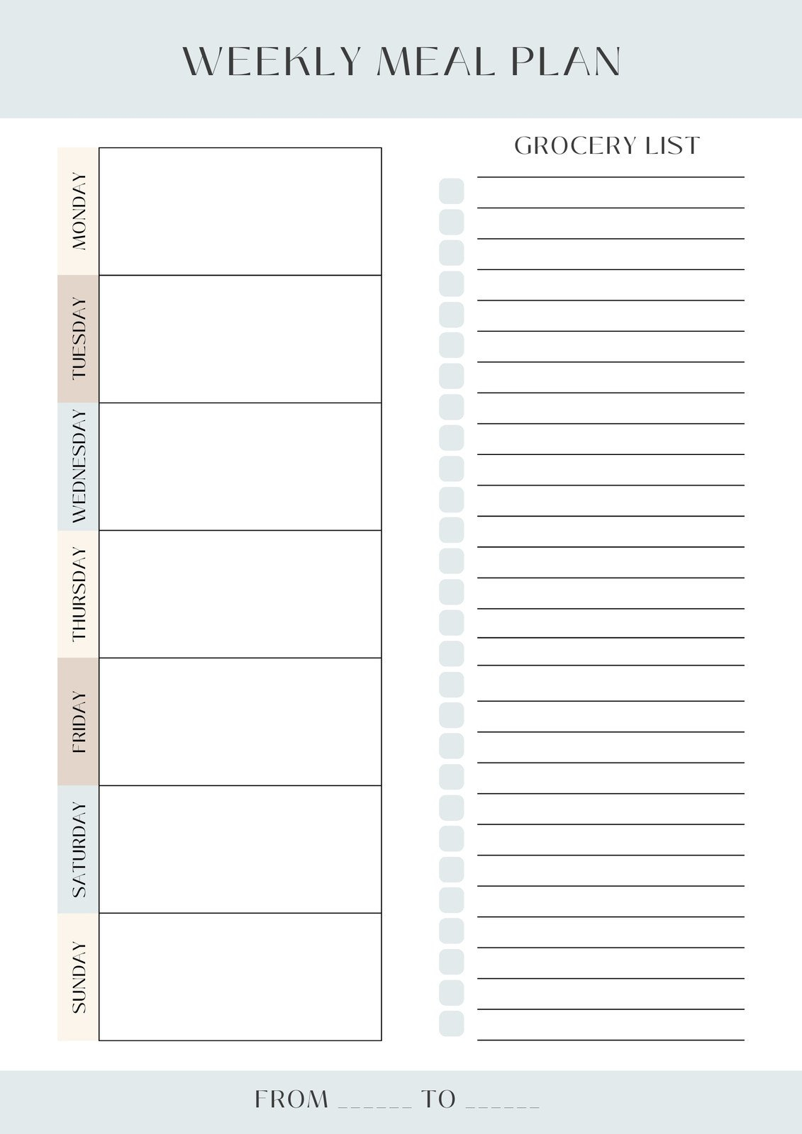 Free Printable Meal Planner Templates To Edit Online | Canva within Free Printable Meal Planner Template