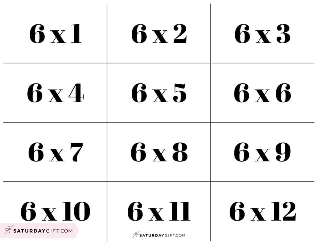 Free Printable Multiplication Flash Cards | Saturdaygift within Multiplication Flash Cards Printable Free