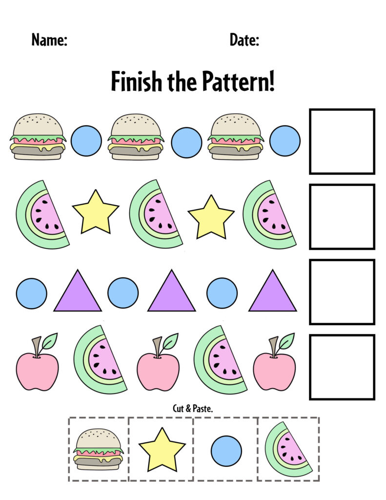 Free Printable Pattern Worksheets For Preschool ⋆ The Hollydog Blog within Free Printable Patterns Worksheets For Kindergarten